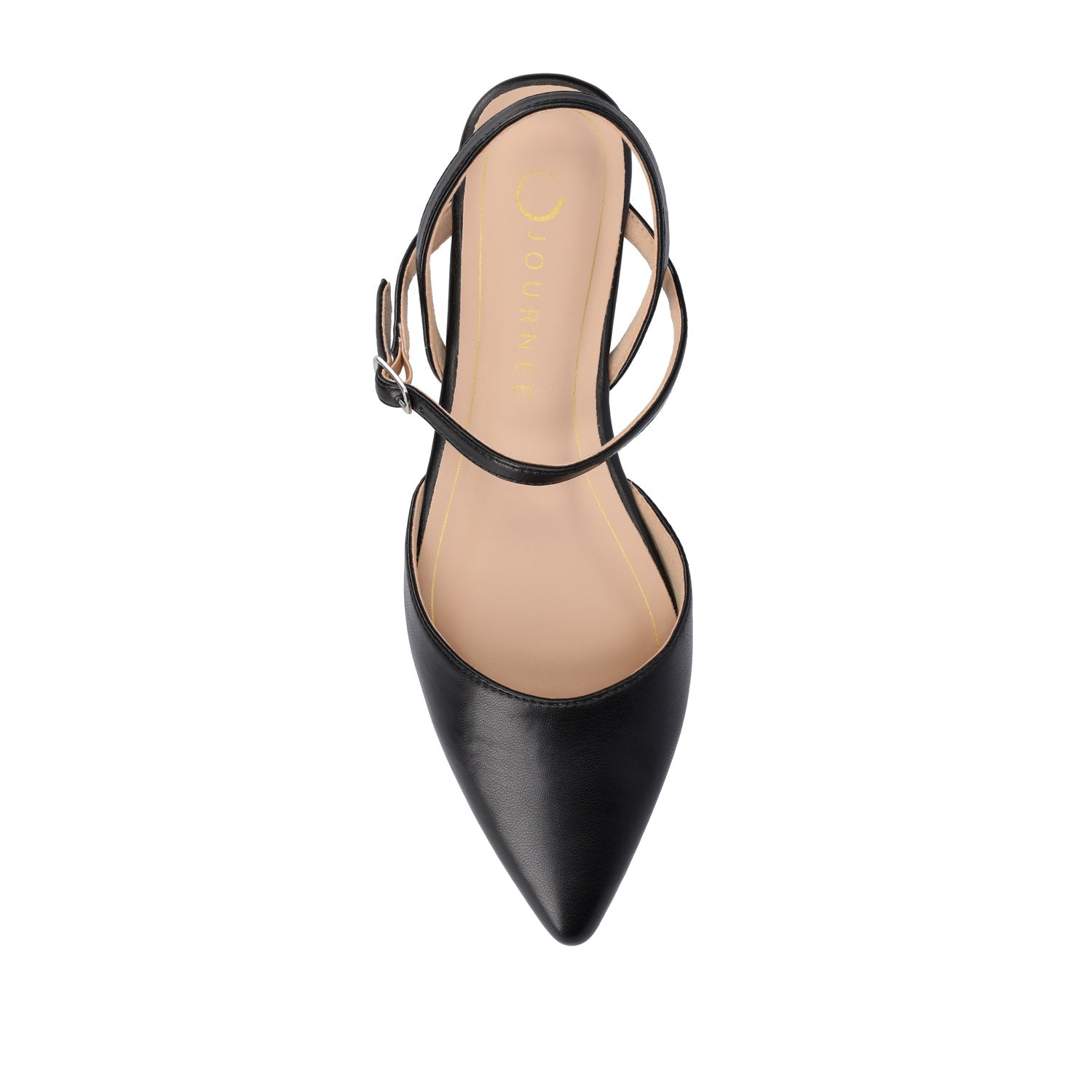 MARTINE SLINGBACK FLATS IN VEGAN LEATHER - Black PU