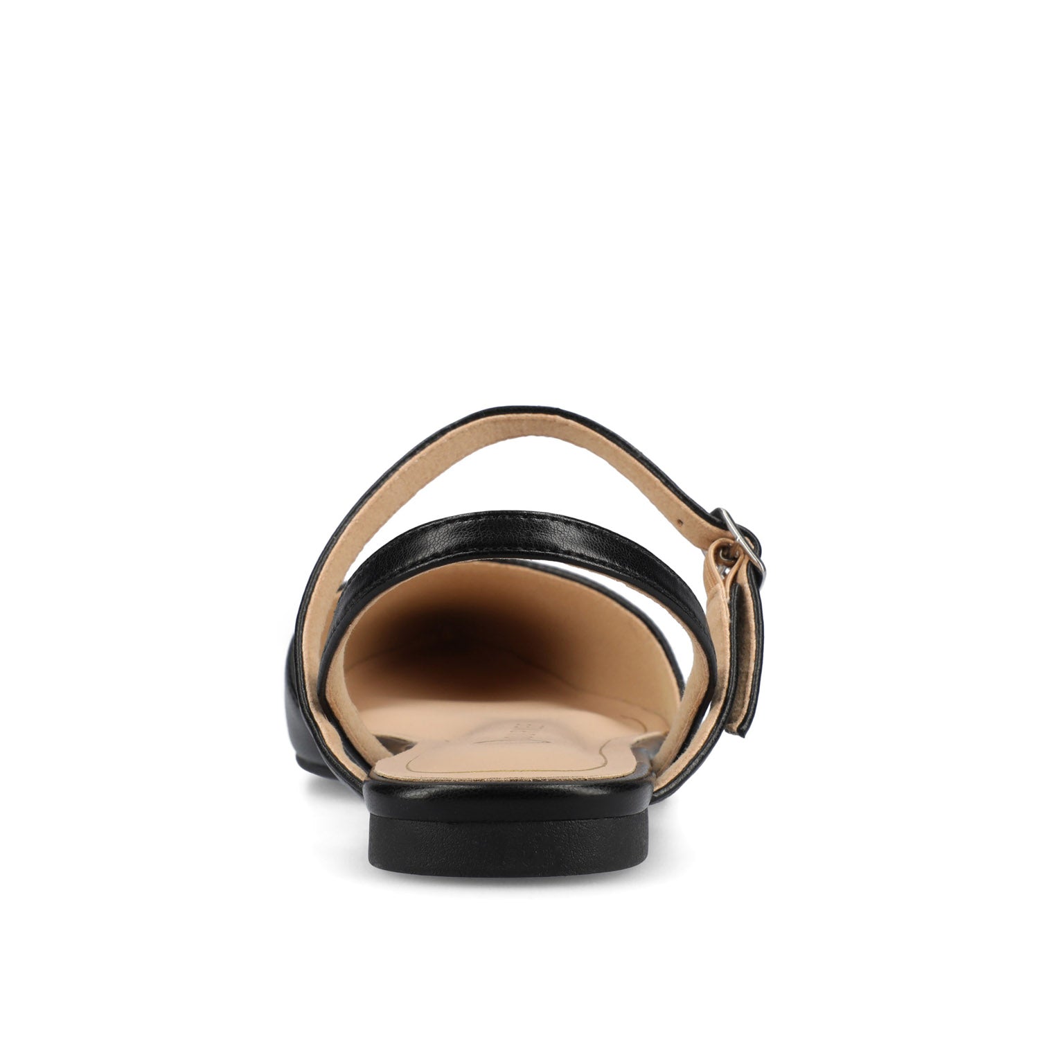 MARTINE SLINGBACK FLATS IN VEGAN LEATHER - Black PU