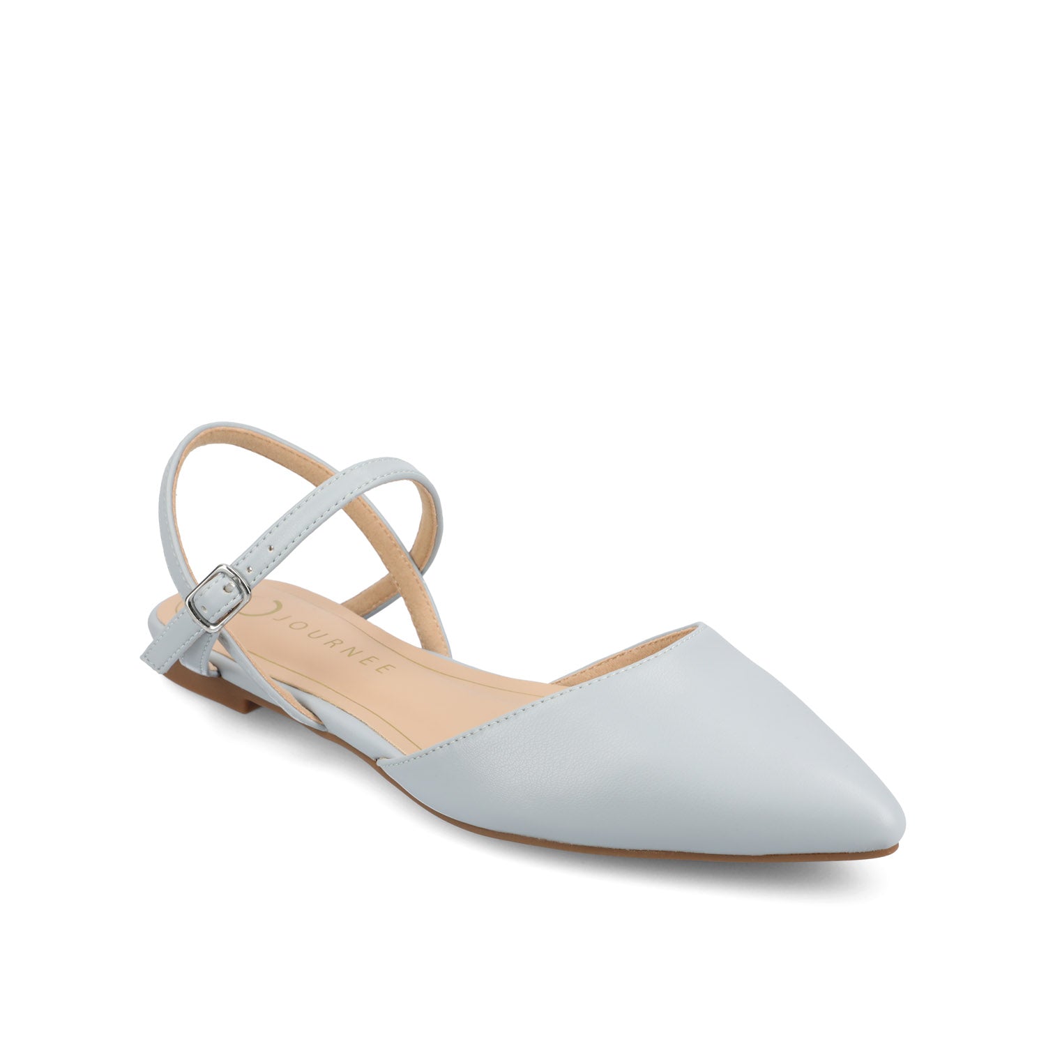 MARTINE SLINGBACK FLATS IN VEGAN LEATHER - Blue PU