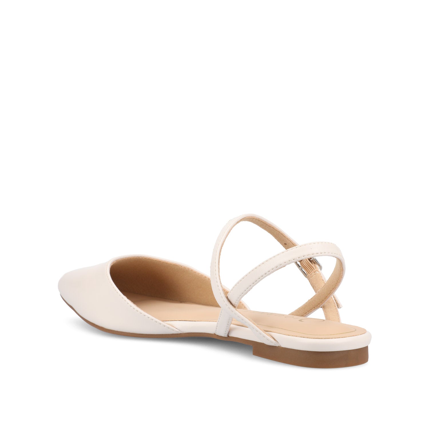 MARTINE SLINGBACK FLATS IN VEGAN LEATHER - Bone PU