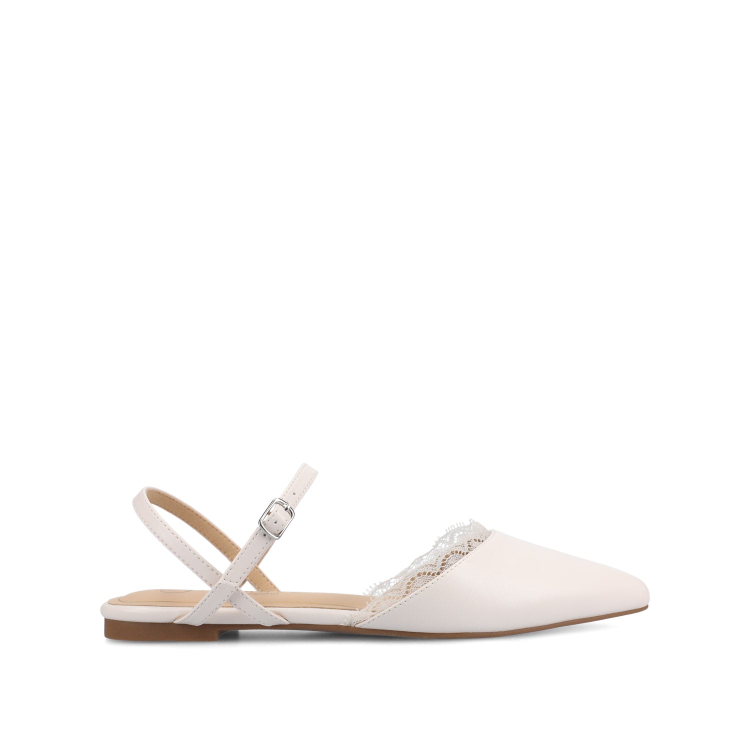 MARTINE SLINGBACK FLATS IN VEGAN LEATHER - Bone Lace