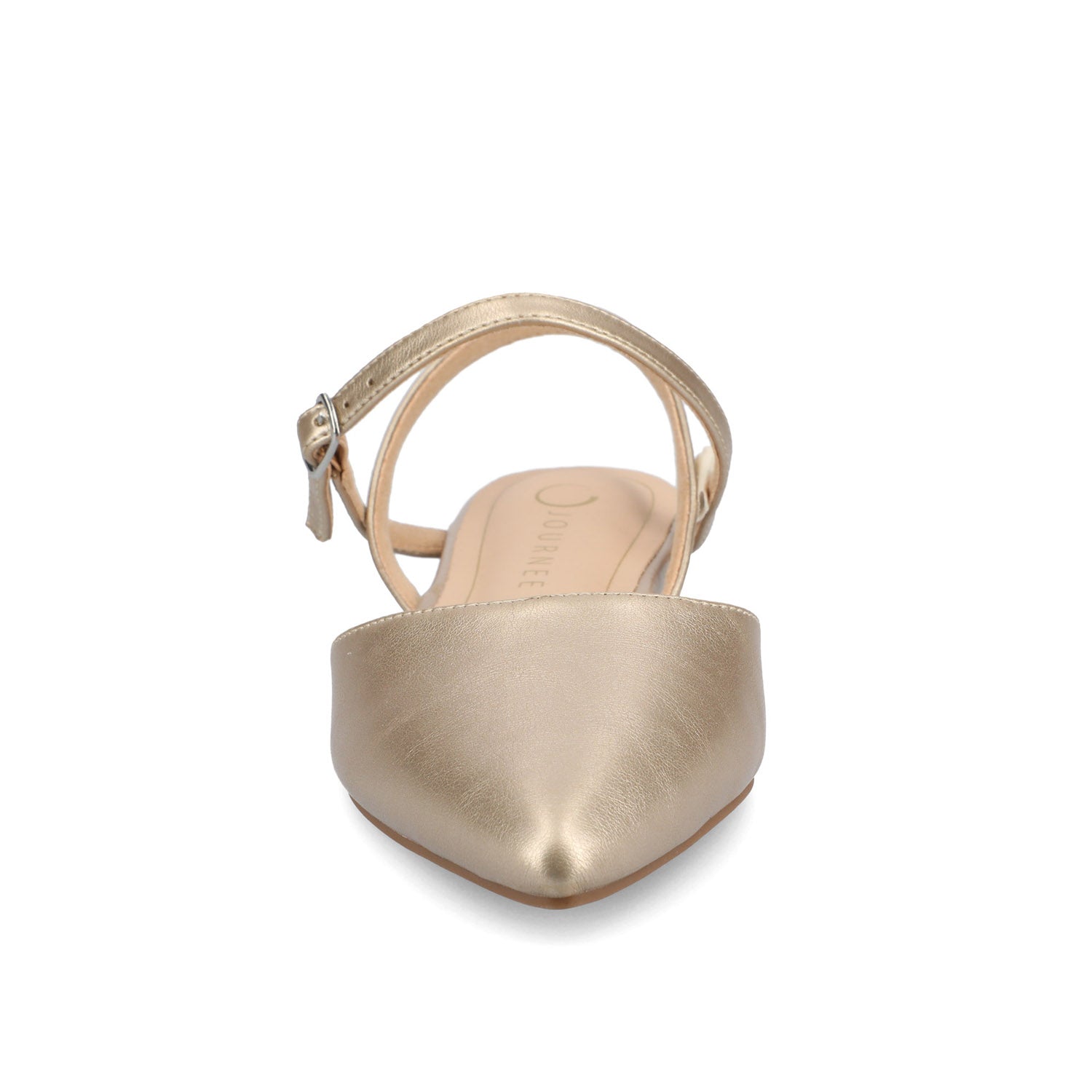 MARTINE SLINGBACK FLATS IN VEGAN LEATHER - Champagne PU