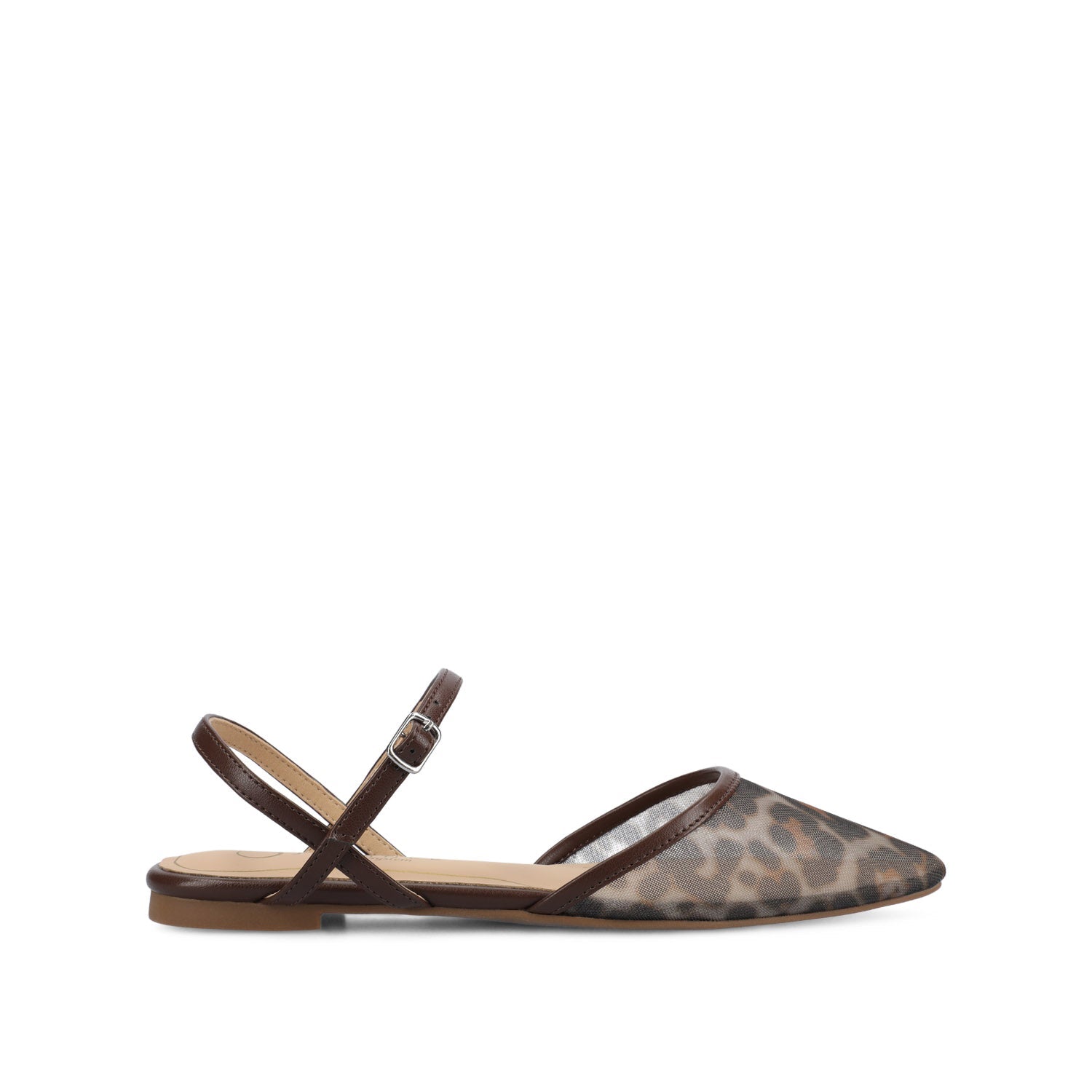MARTINE SLINGBACK FLATS IN VEGAN LEATHER - Leopard Mesh