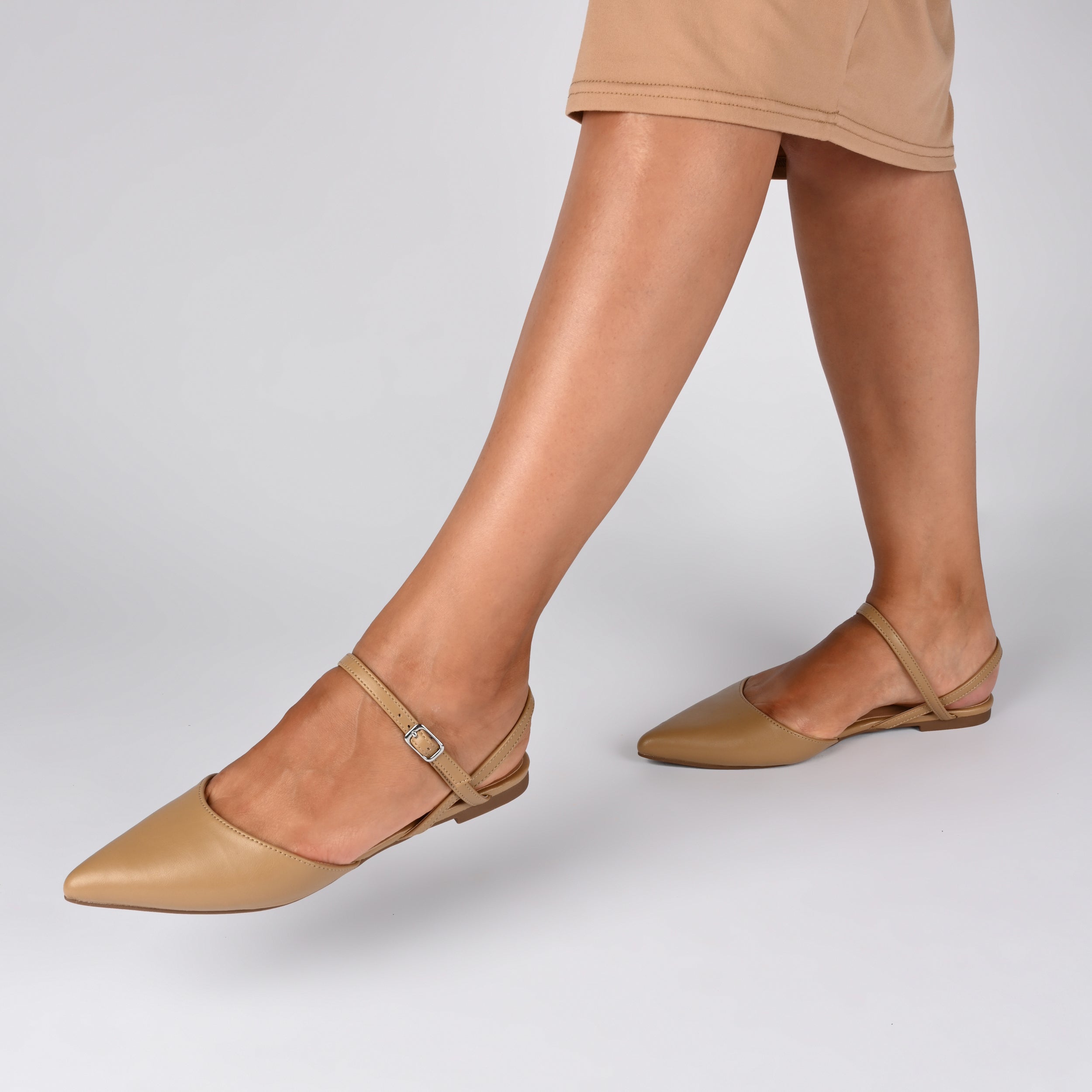 MARTINE SLINGBACK FLATS IN VEGAN LEATHER