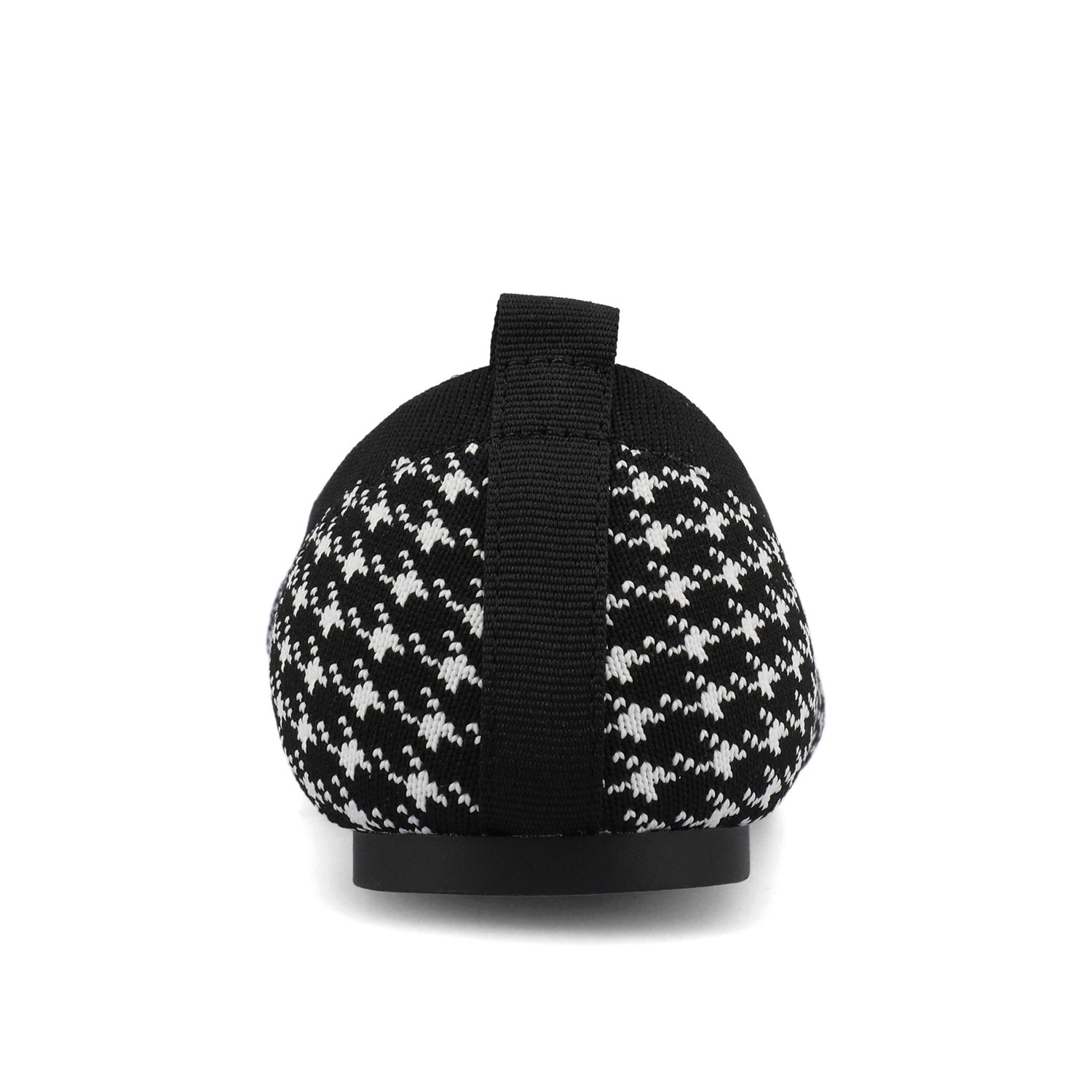 MARYANN KNIT FABRIC BALLET FLATS IN WIDE - Black and White Knit