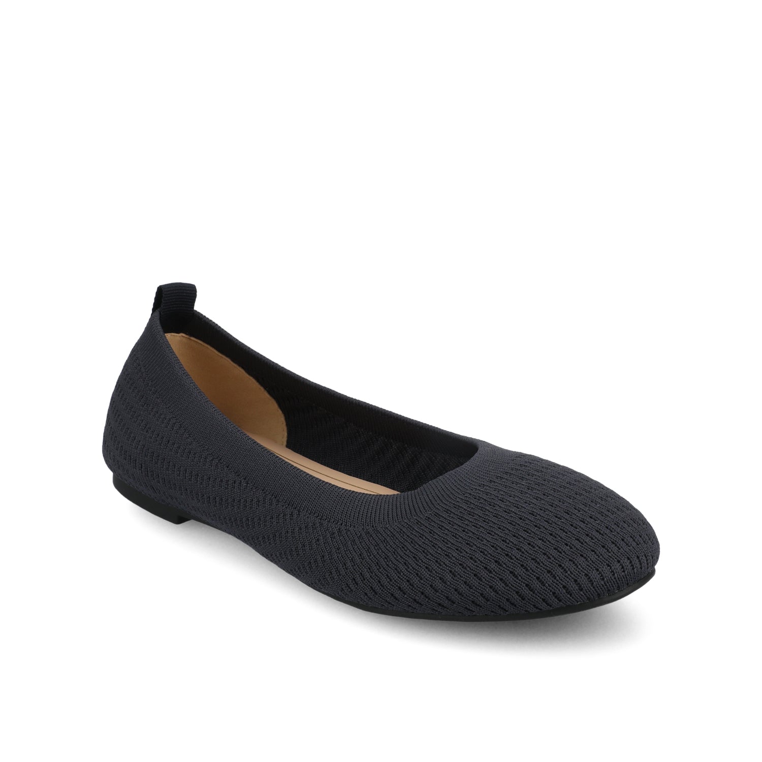 MARYANN KNIT FABRIC BALLET FLATS IN WIDE STATEMENT - Navy Knit