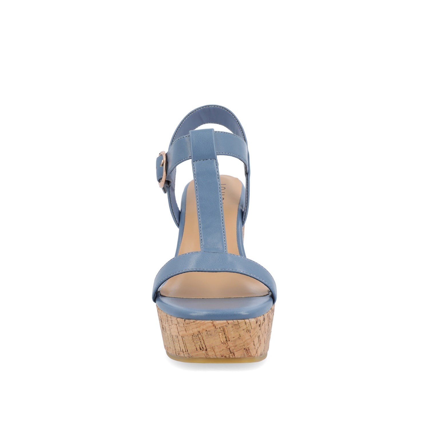 MATILDAA CORK WEDGE HEEL SANDALS IN VEGAN LEATHER - Blue