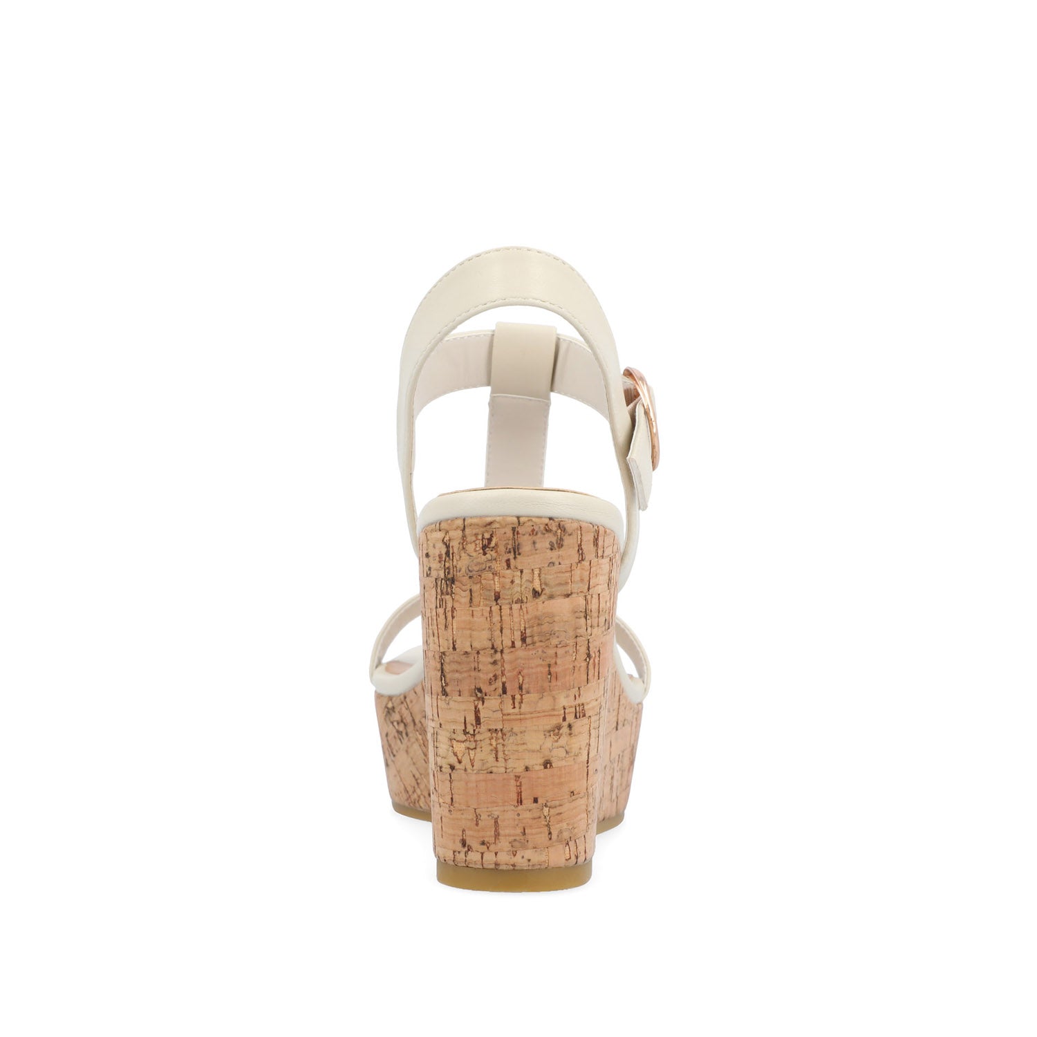MATILDAA CORK WEDGE HEEL SANDALS IN VEGAN LEATHER - Bone