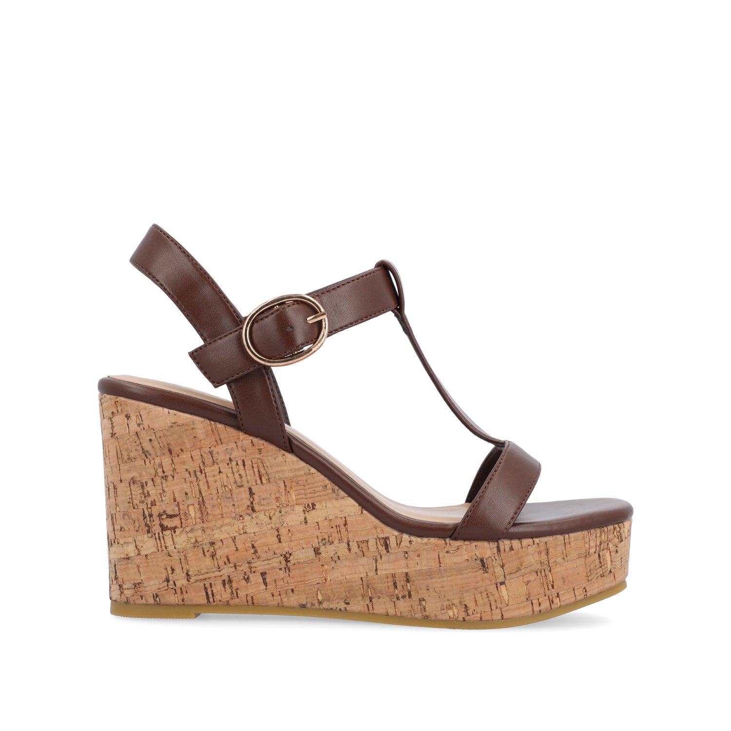 MATILDAA CORK WEDGE HEEL SANDALS IN VEGAN LEATHER