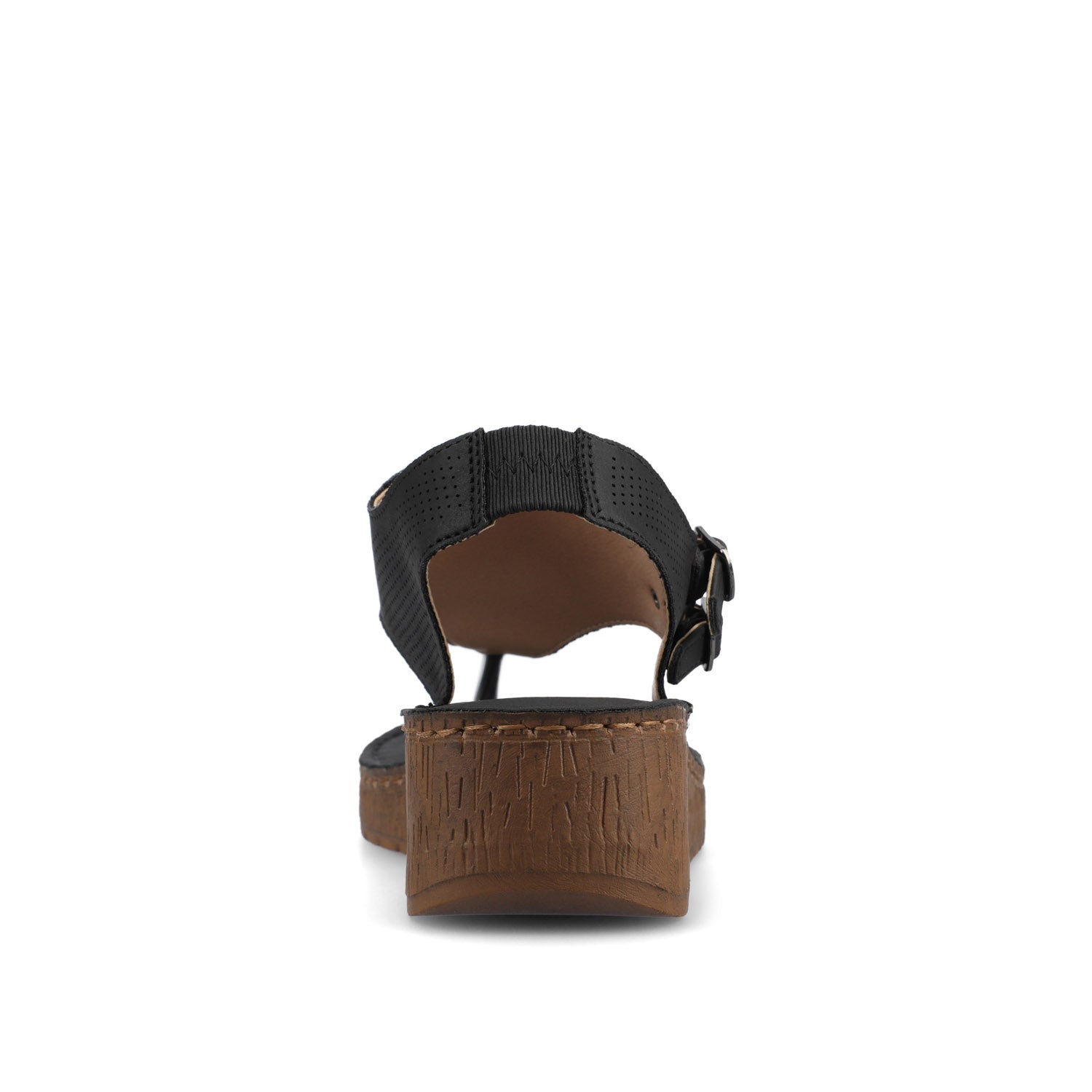 MCKELL WEDGE HEEL SANDALS IN VEGAN LEATHER - Black