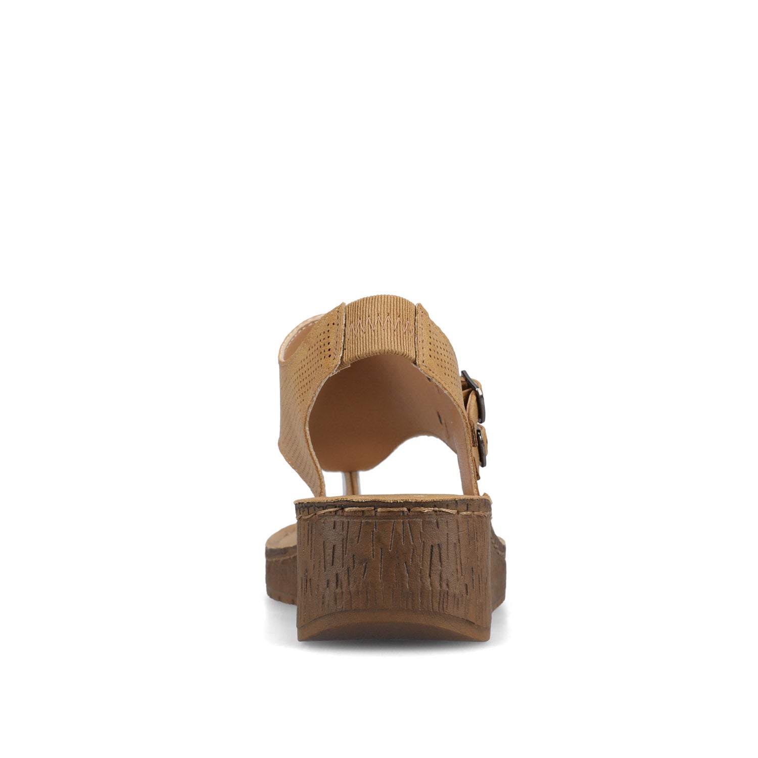 MCKELL WEDGE HEEL SANDALS IN VEGAN LEATHER - Tan