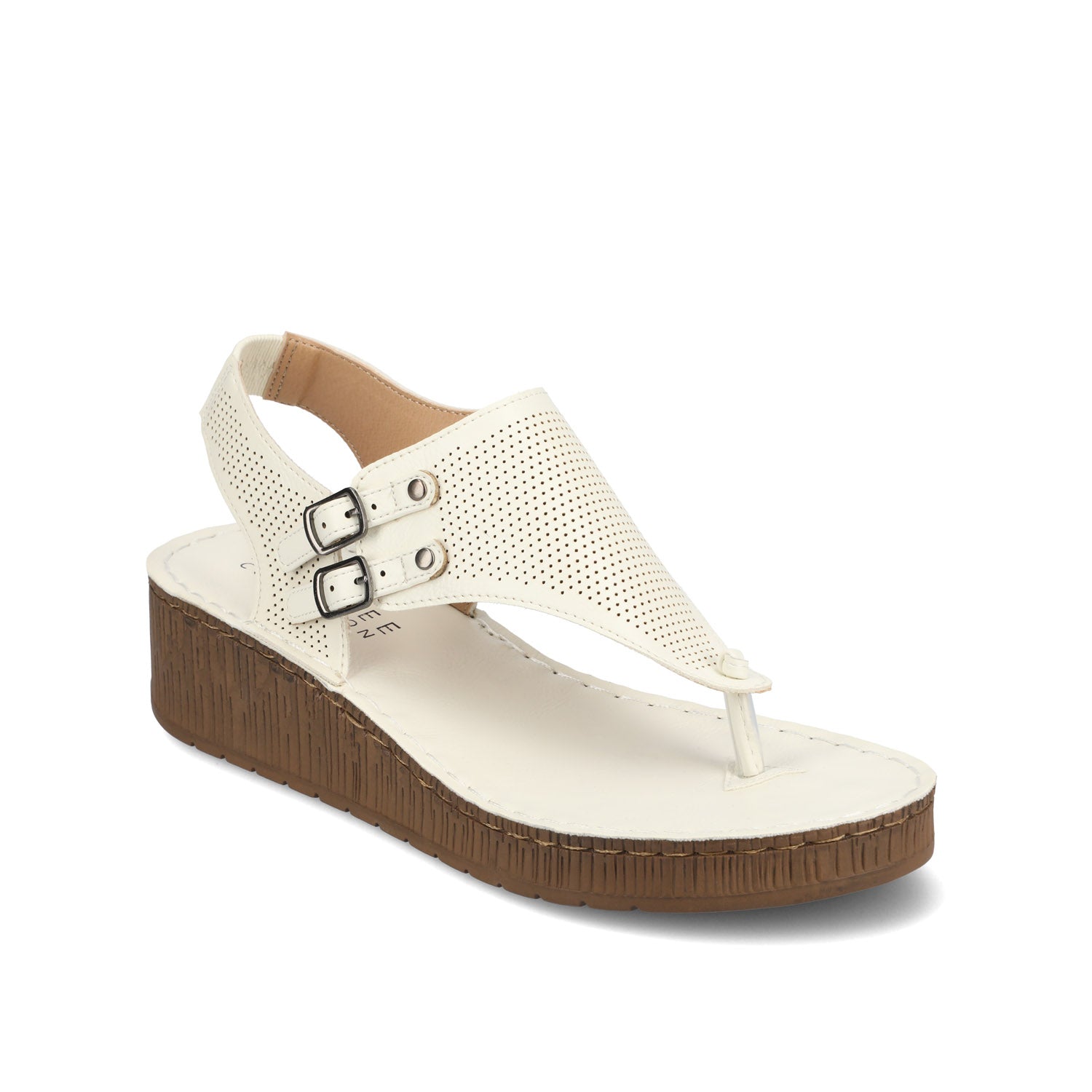 MCKELL WEDGE HEEL SANDALS IN VEGAN LEATHER - White