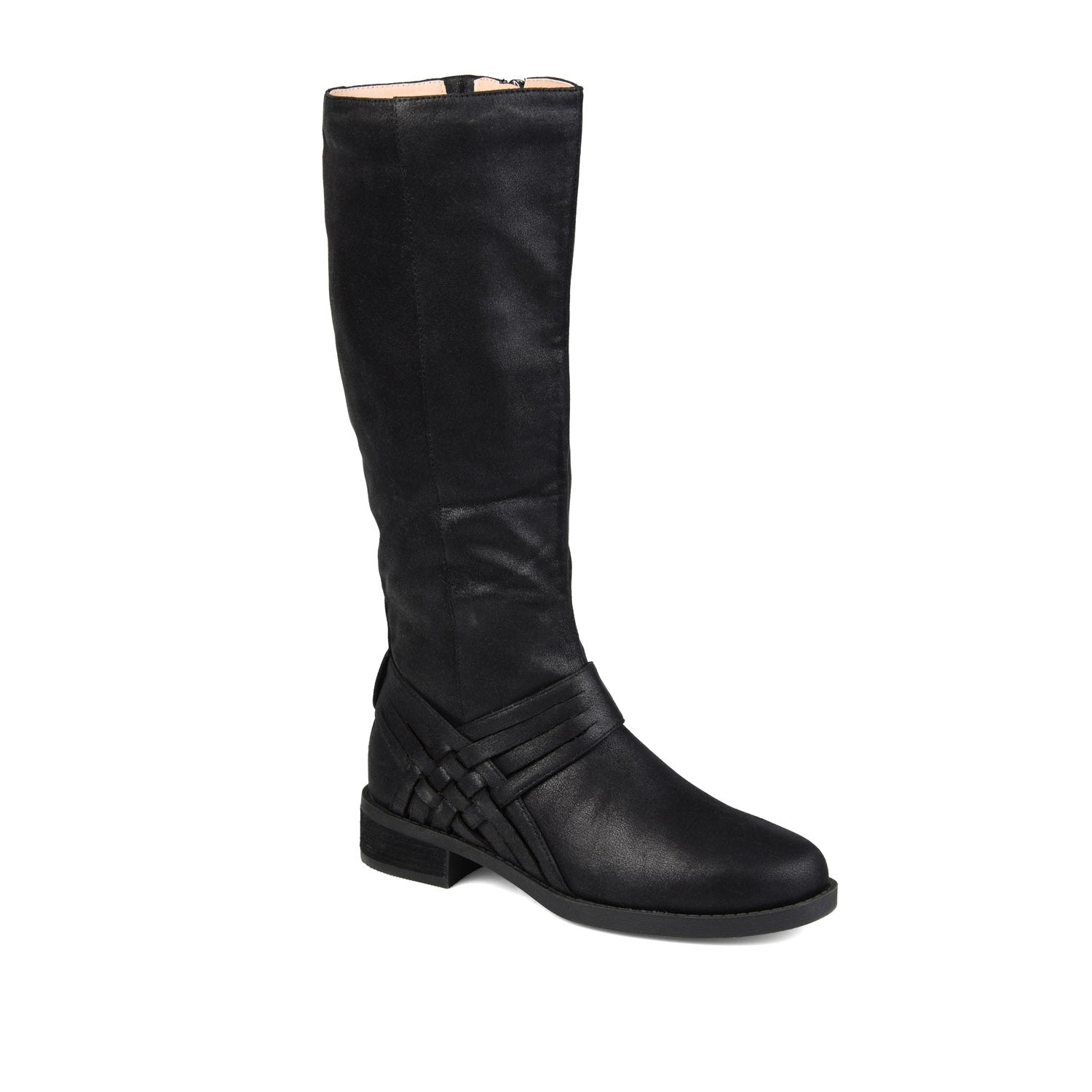 MEG RIDING BOOTS IN X-WIDE CALF - Black PU