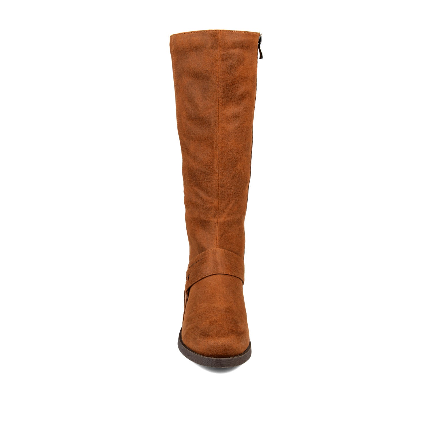 MEG RIDING BOOTS IN WIDE CALF - Cognac PU