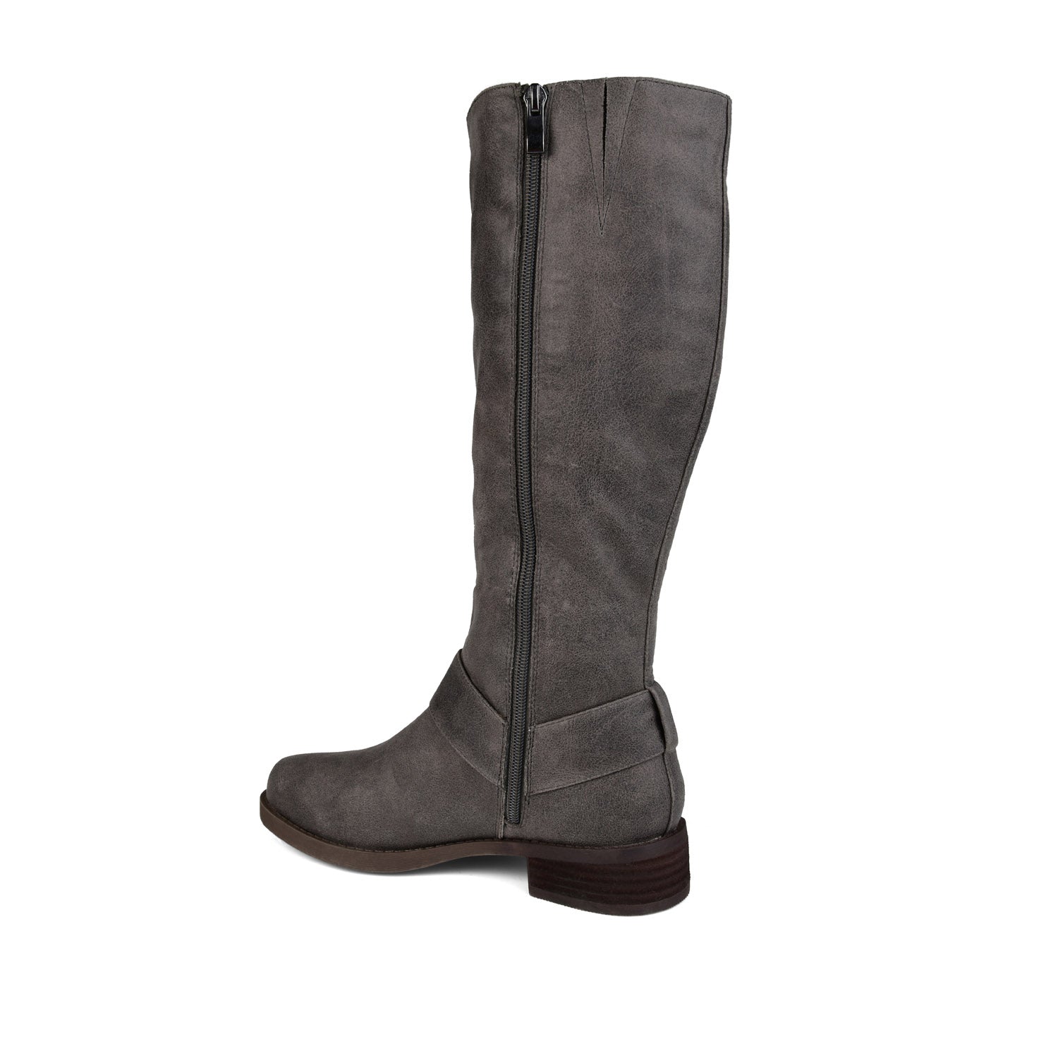 MEG RIDING BOOTS IN WIDE CALF - Grey PU
