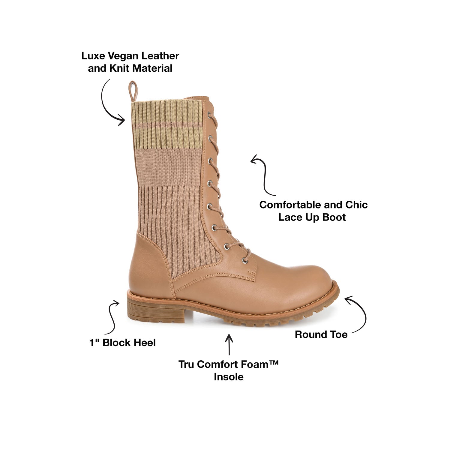 MELEI LACE UP BOOTS IN VEGAN LEATHER