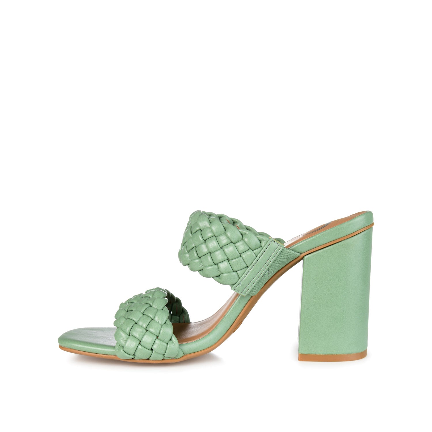 MELISSA MULE BLOCK HEELS IN VEGAN LEATHER - Green