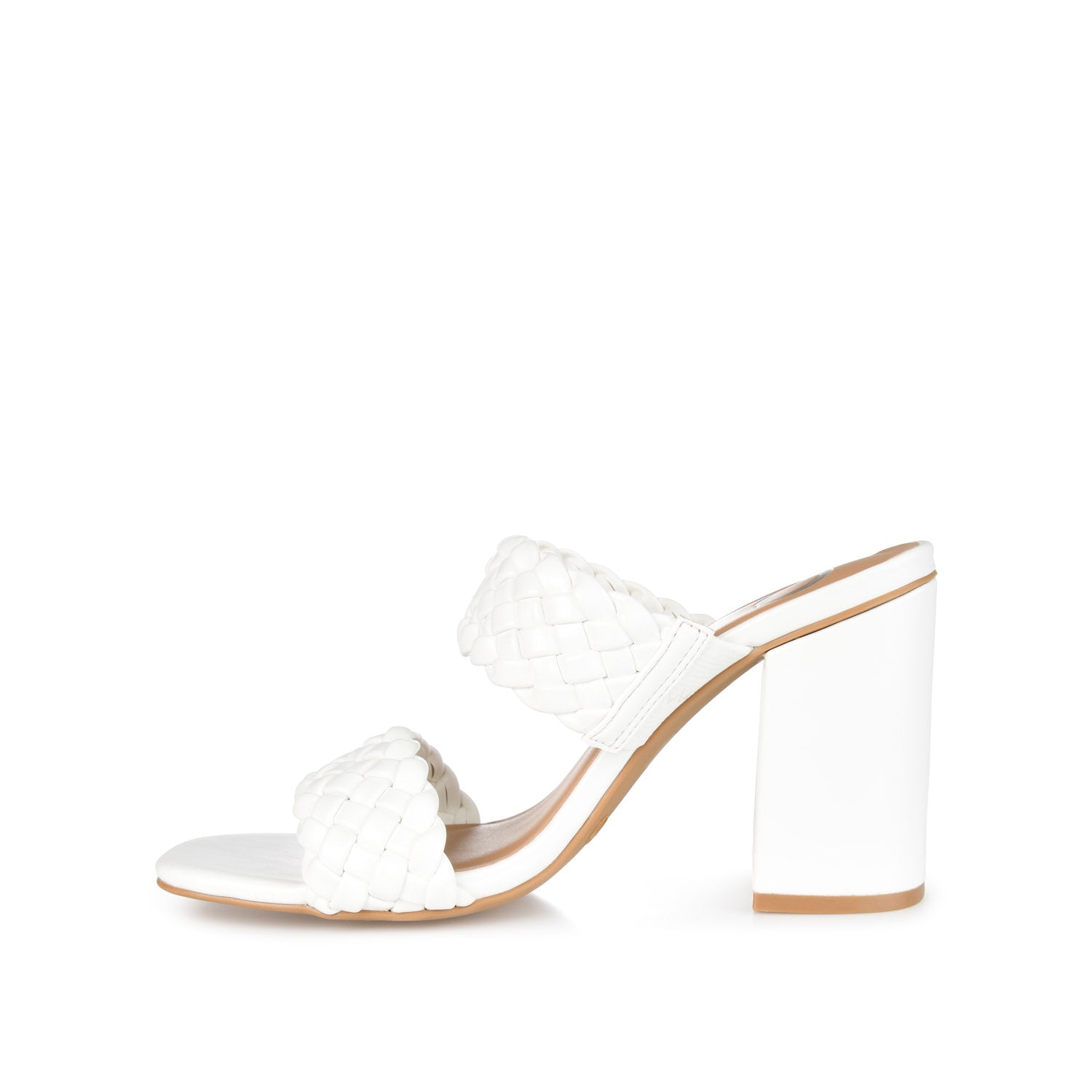 MELISSA MULE BLOCK HEELS IN VEGAN LEATHER - White