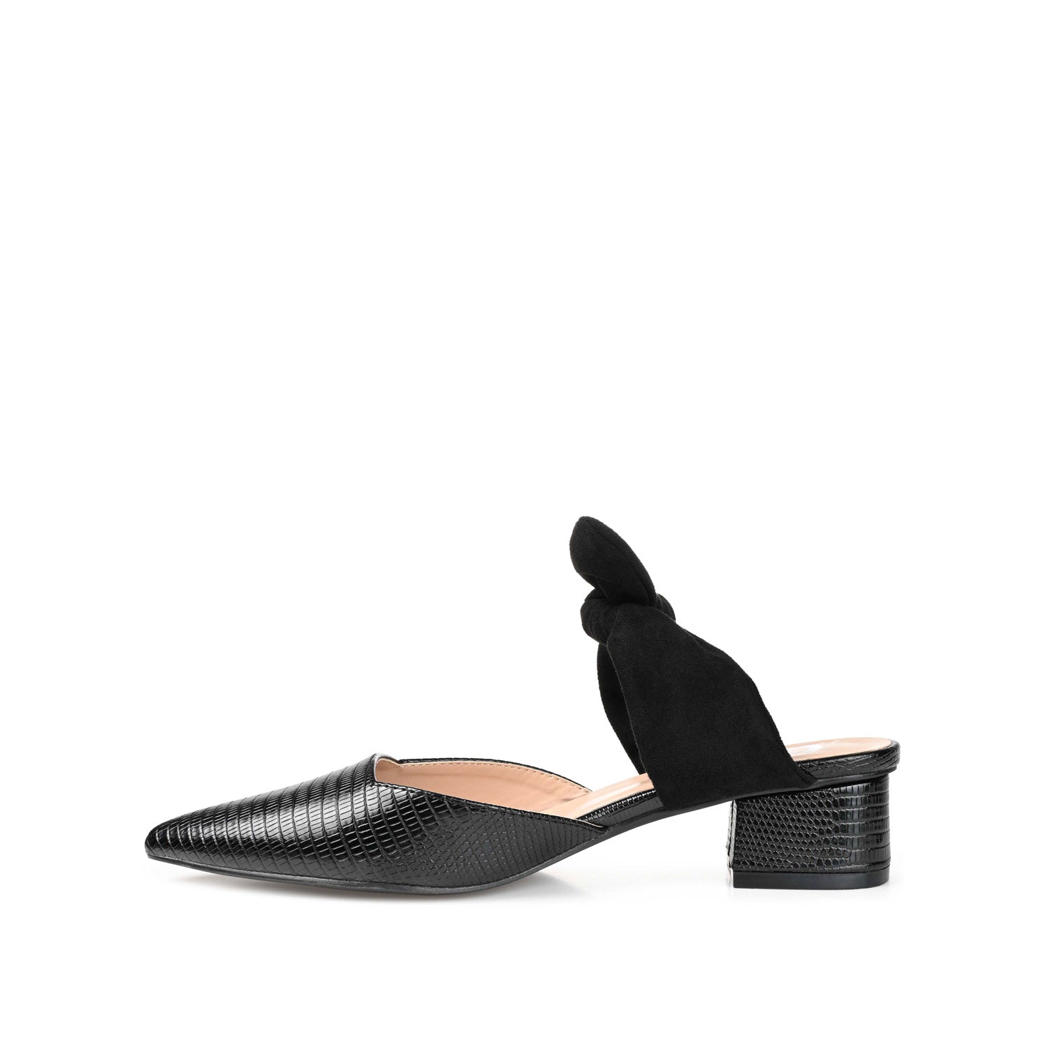 MELORA LOW BLOCK HEELS IN VEGAN LEATHER - Black