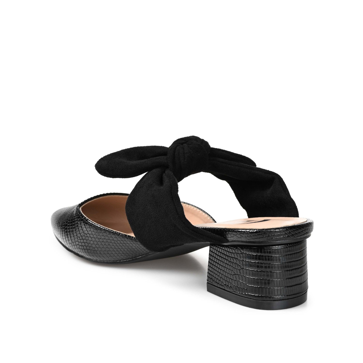 MELORA LOW BLOCK HEELS IN VEGAN LEATHER - Black