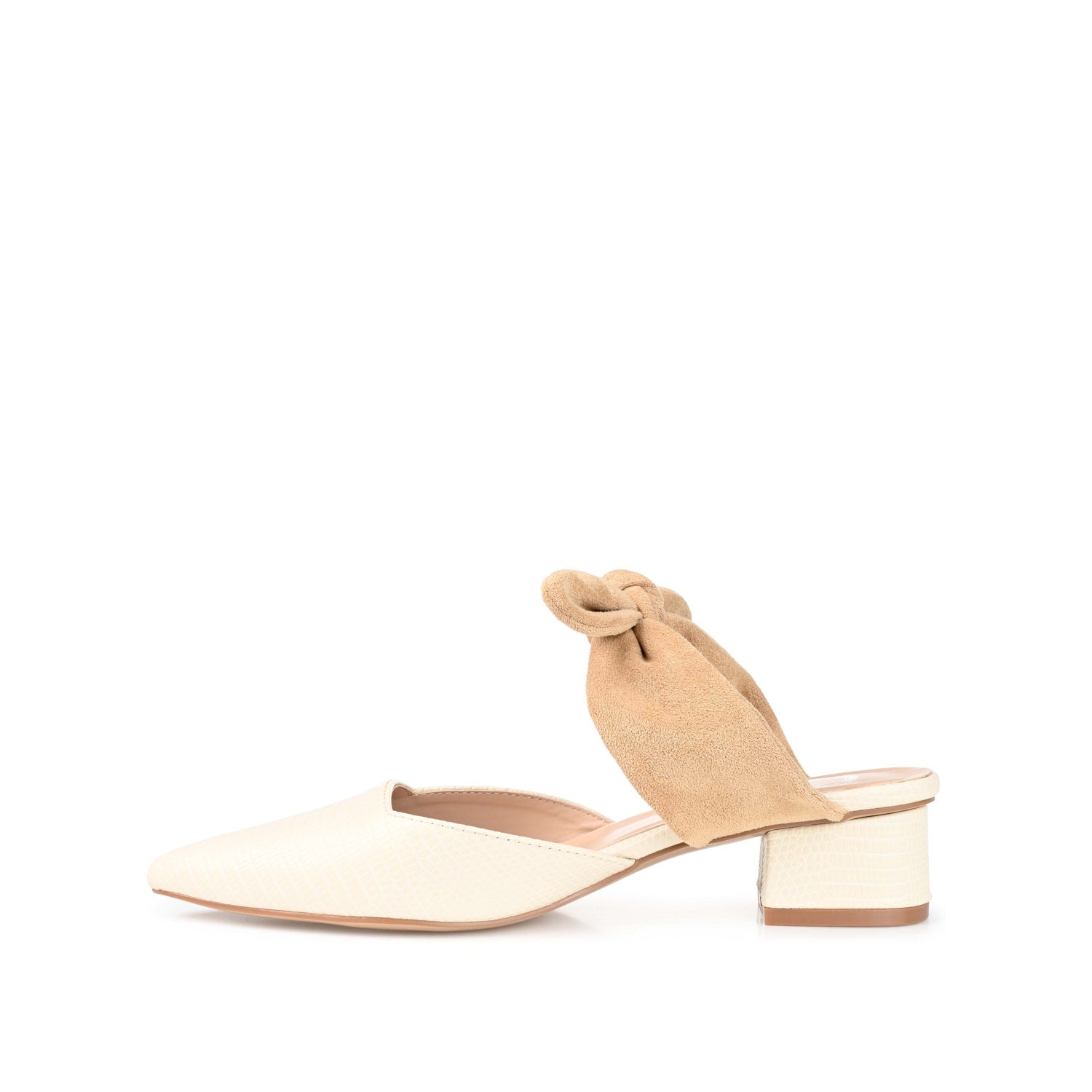 MELORA LOW BLOCK HEELS IN VEGAN LEATHER - Off White