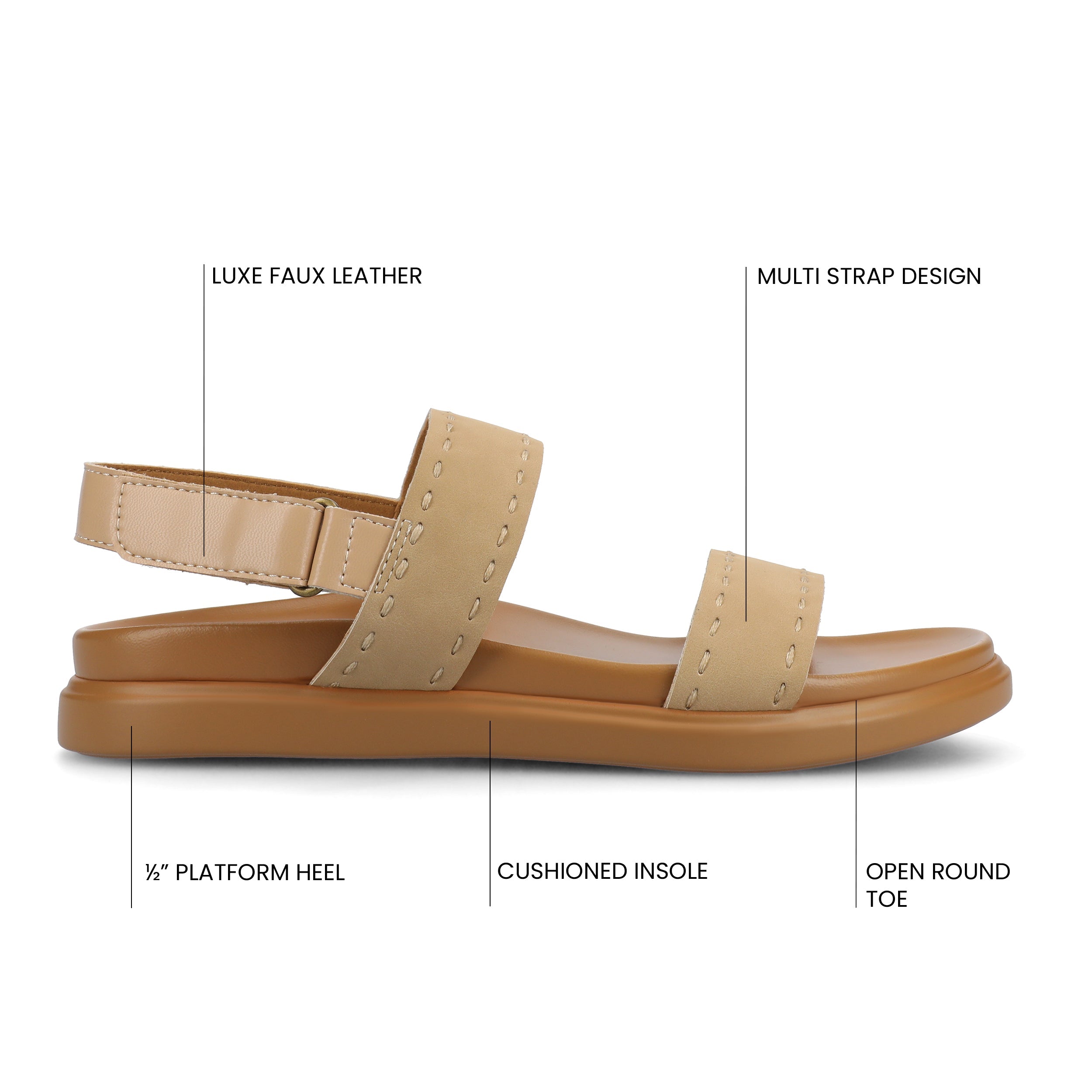 MILIE MULTI STRAP SANDALS - Sand