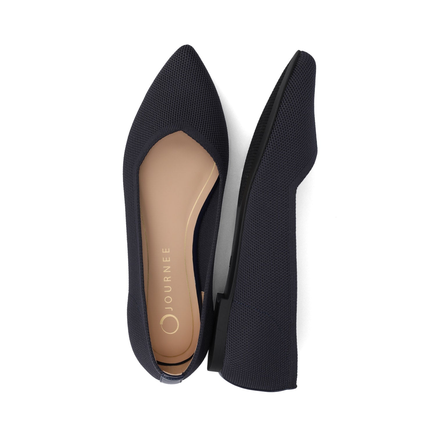 MINNAH BALLET FLATS IN KNIT FABRIC - Navy Knit