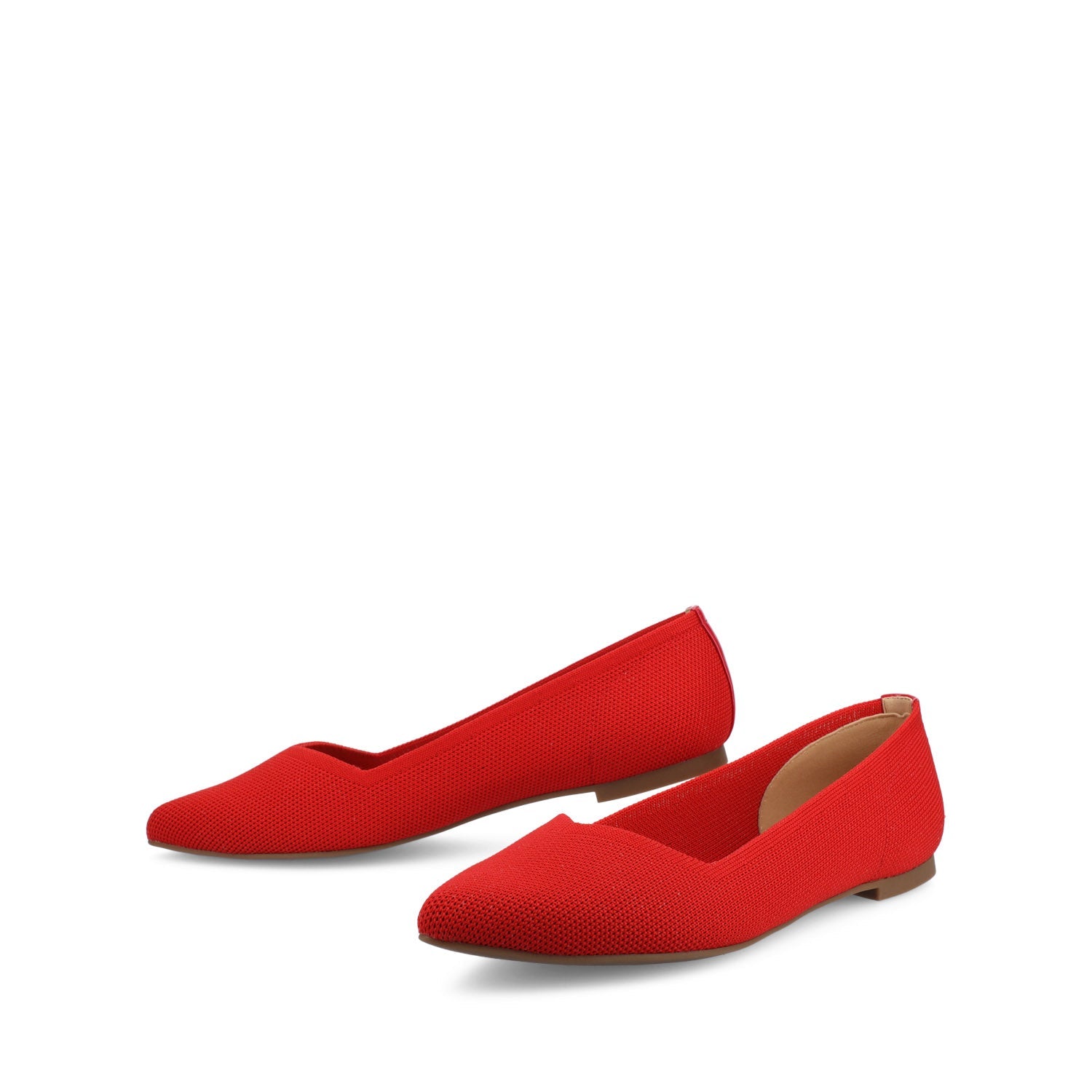 MINNAH BALLET FLATS IN KNIT FABRIC - Red Knit