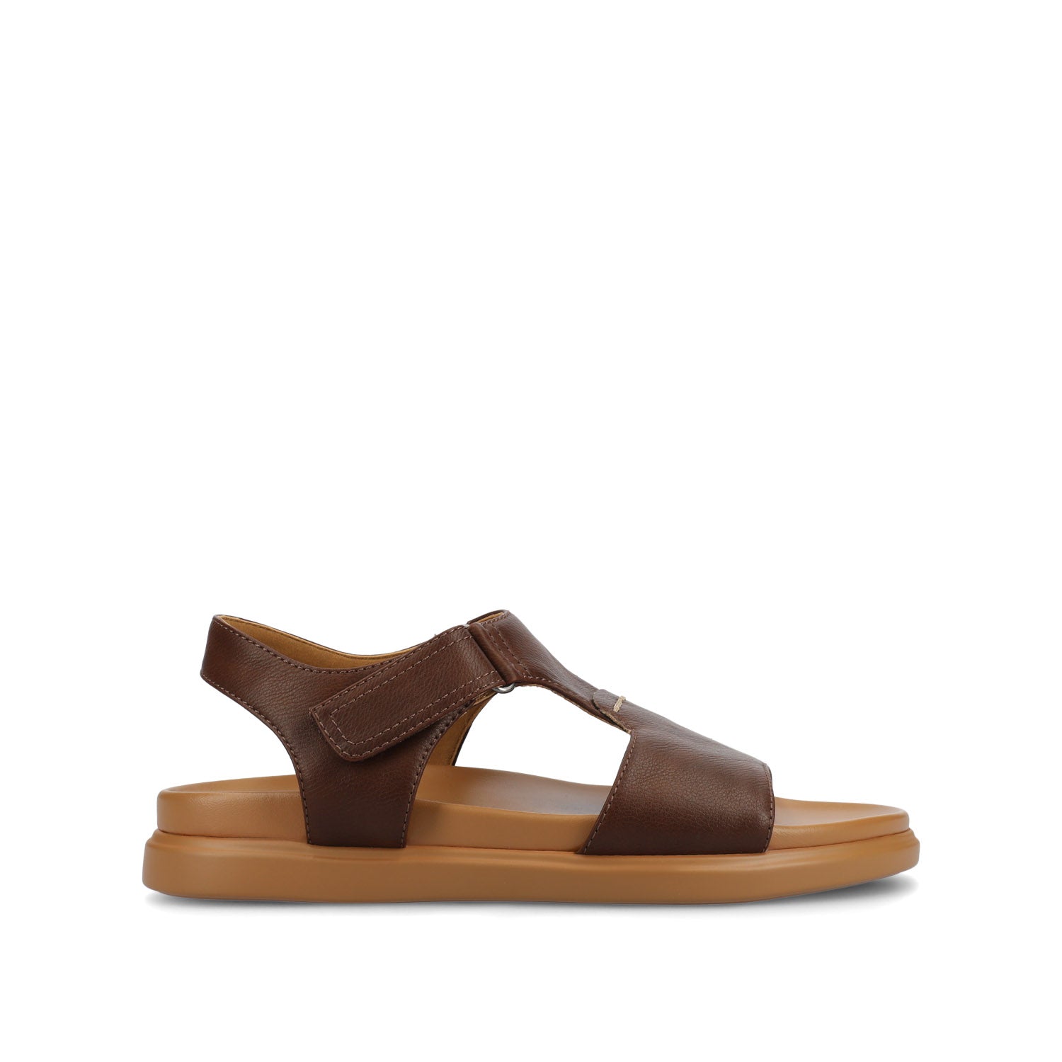 MIRA T-STRAP SANDALS - Brown