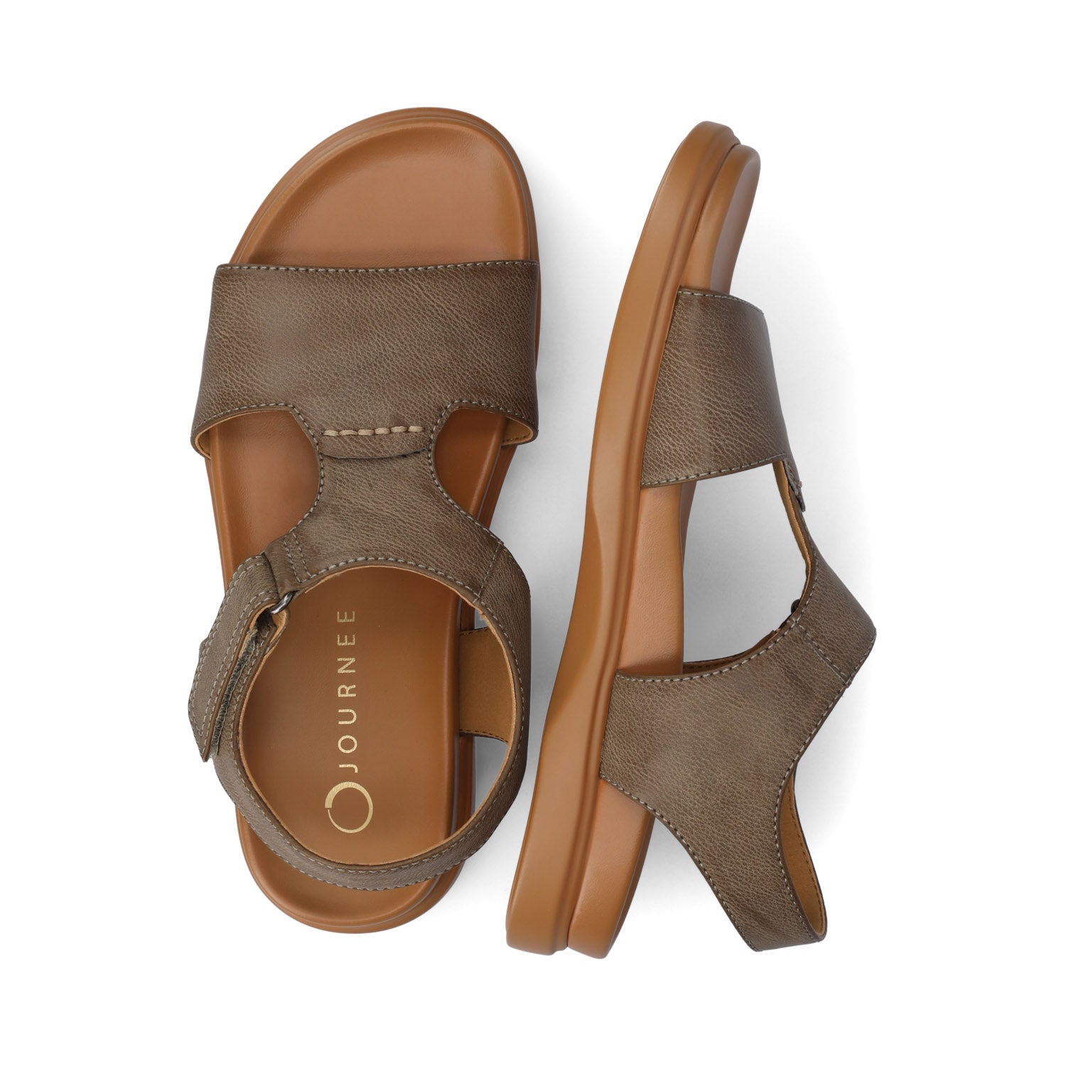 MIRA T-STRAP SANDALS - Grey
