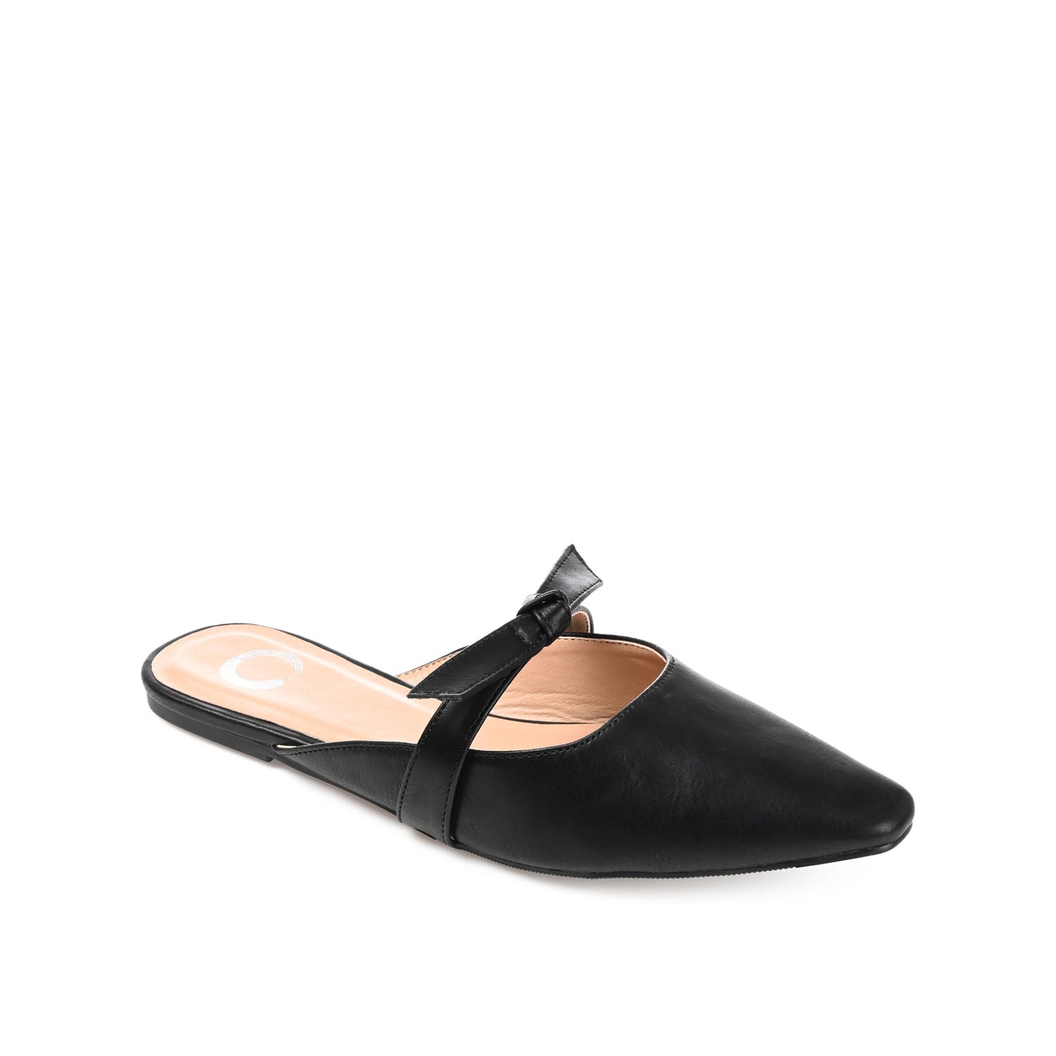 MISSIE MULED FLATS IN VEGAN LEATHER - Black