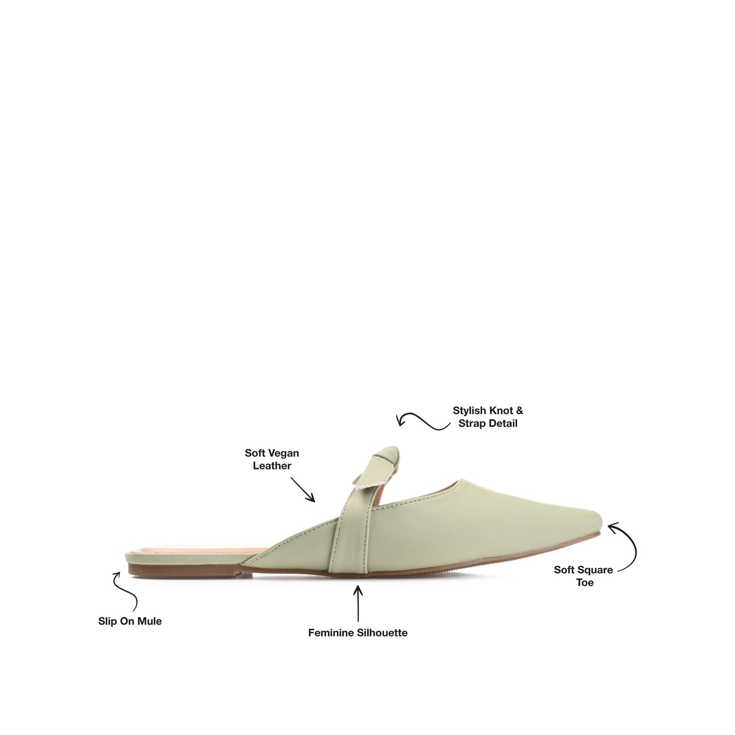 MISSIE MULED FLATS IN VEGAN LEATHER