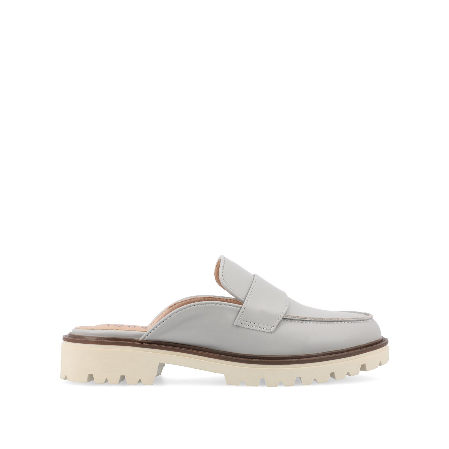 MIYCAH MULED LOAFER FLATS IN FAUX SUEDE - Grey