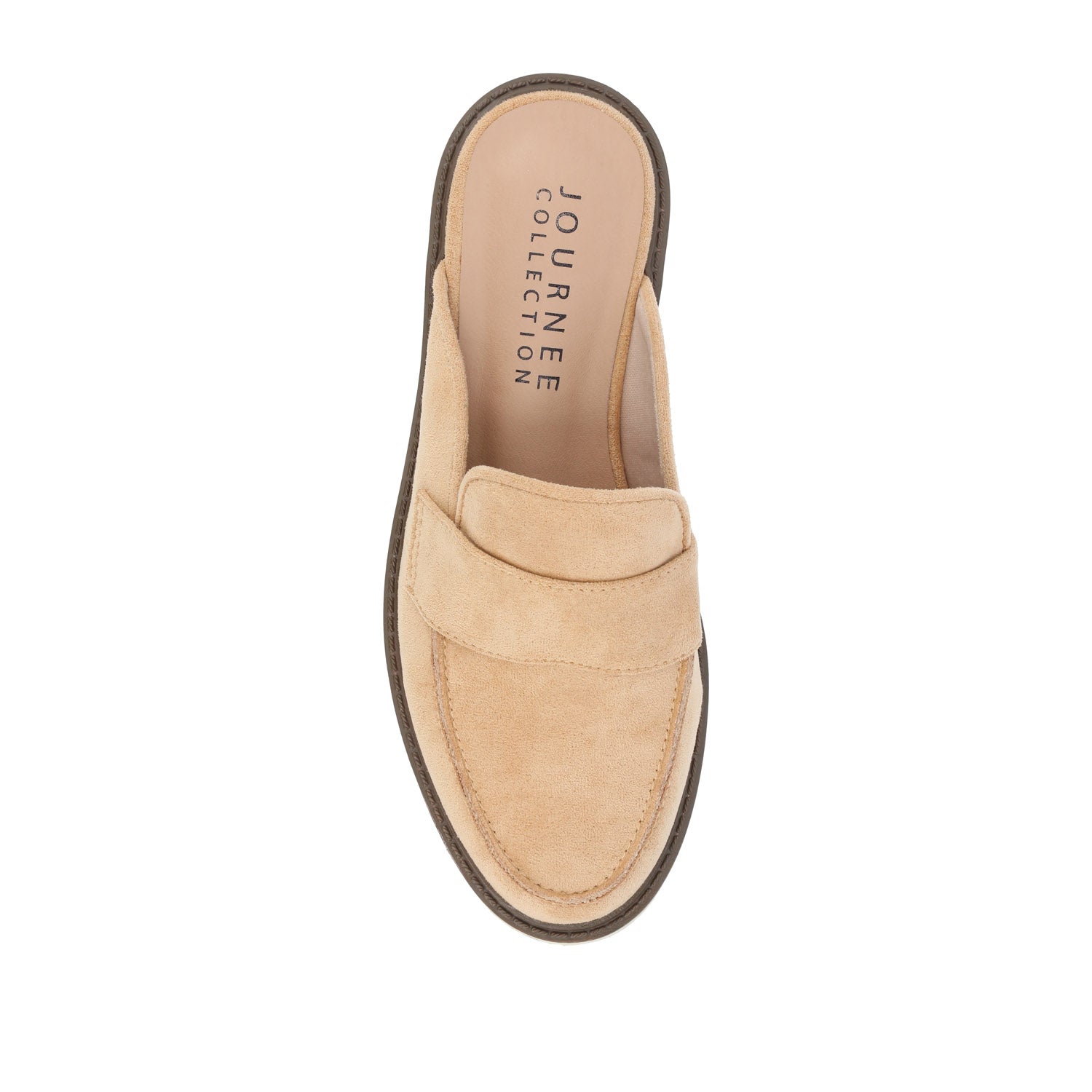 MIYCAH MULED LOAFER FLATS IN FAUX SUEDE - Tan