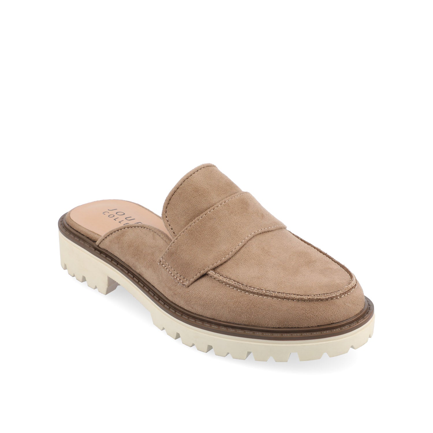 MIYCAH MULED LOAFER FLATS IN FAUX SUEDE - Taupe