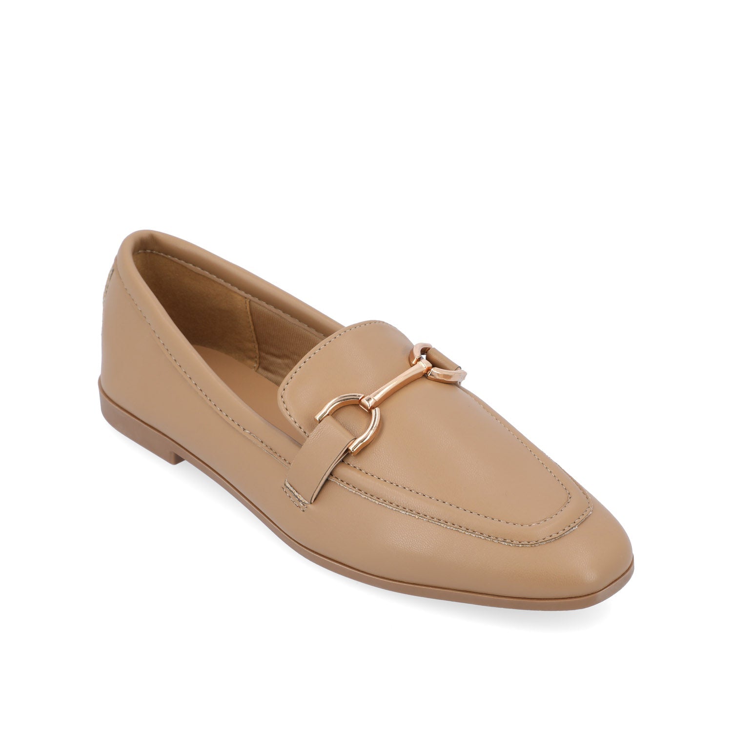MIZZA LOAFER FLATS IN VEGAN LEATHER - Mocha PU