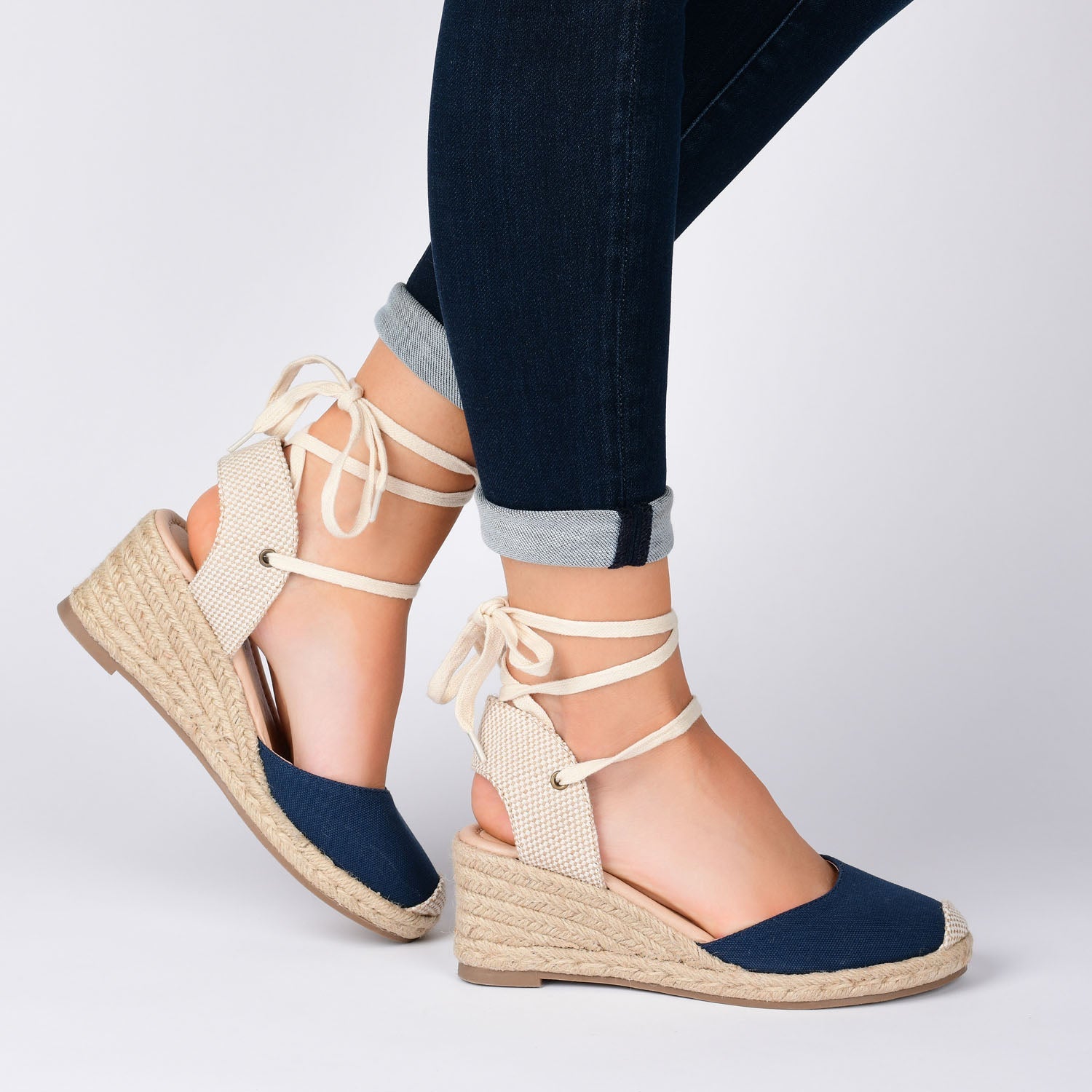 MONTE ESPADRILLE WEDGE SANDALS IN CANVAS - Coral Fabric