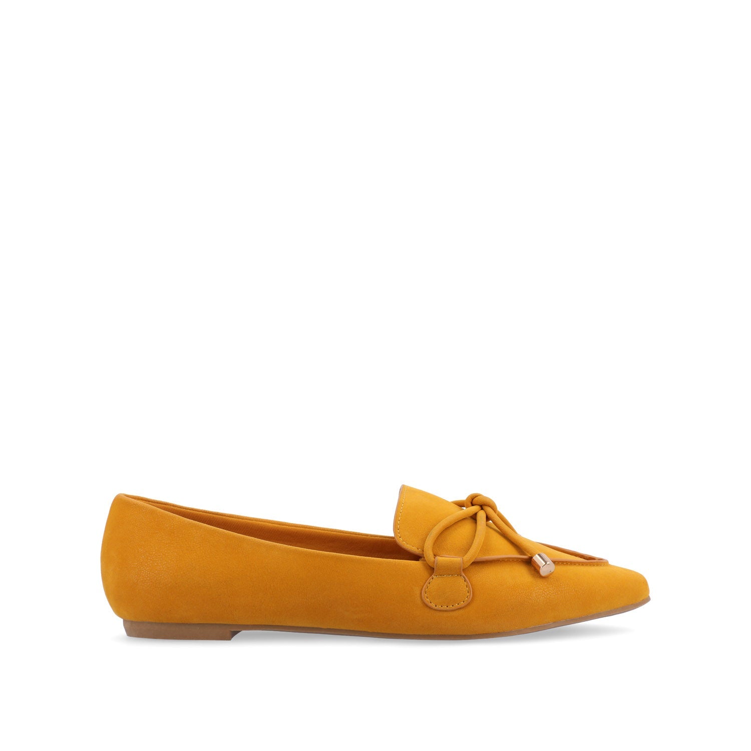 MURIEL LOAFER FLATS IN NARROW - Mustard1 Faux