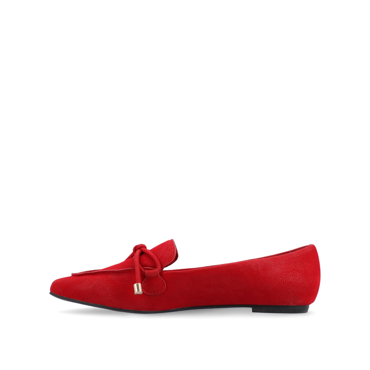 MURIEL LOAFER FLATS IN FAUX SUEDE - Red
