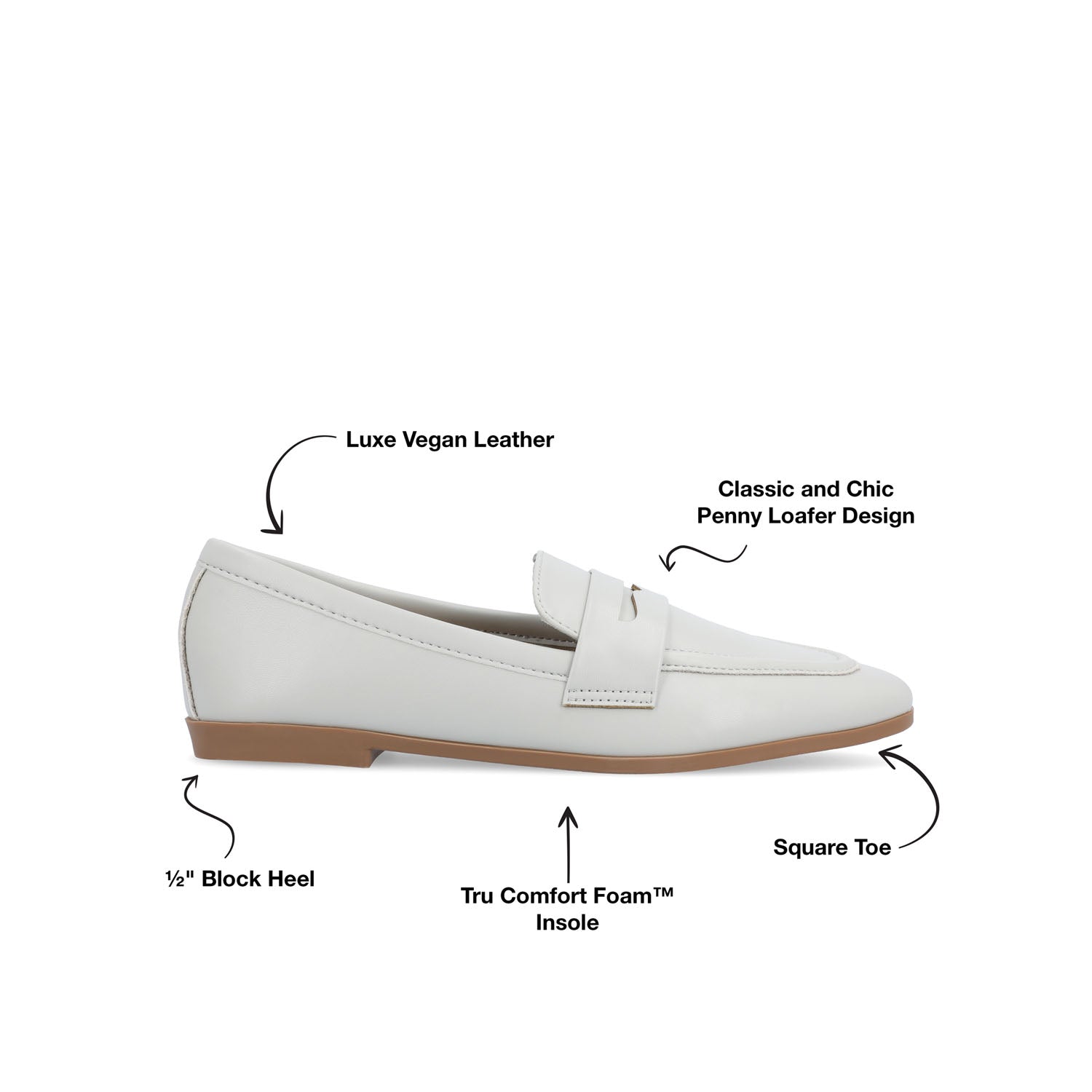 MYEESHA PENNY LOAFER FLAT IN VEGAN LEATHER