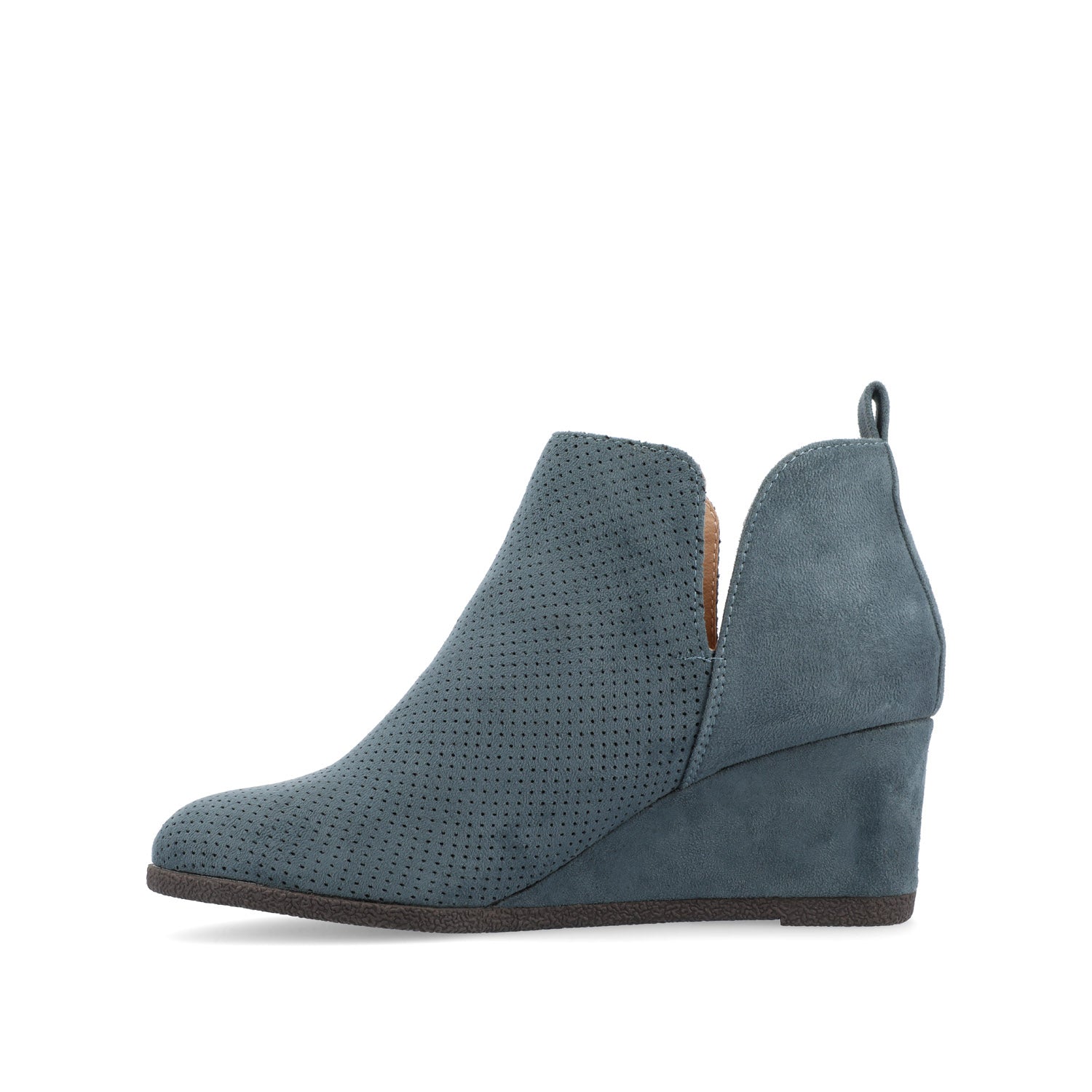MYLEE WEDGE HEELED BOOTIES IN FAUX SUEDE - Blue