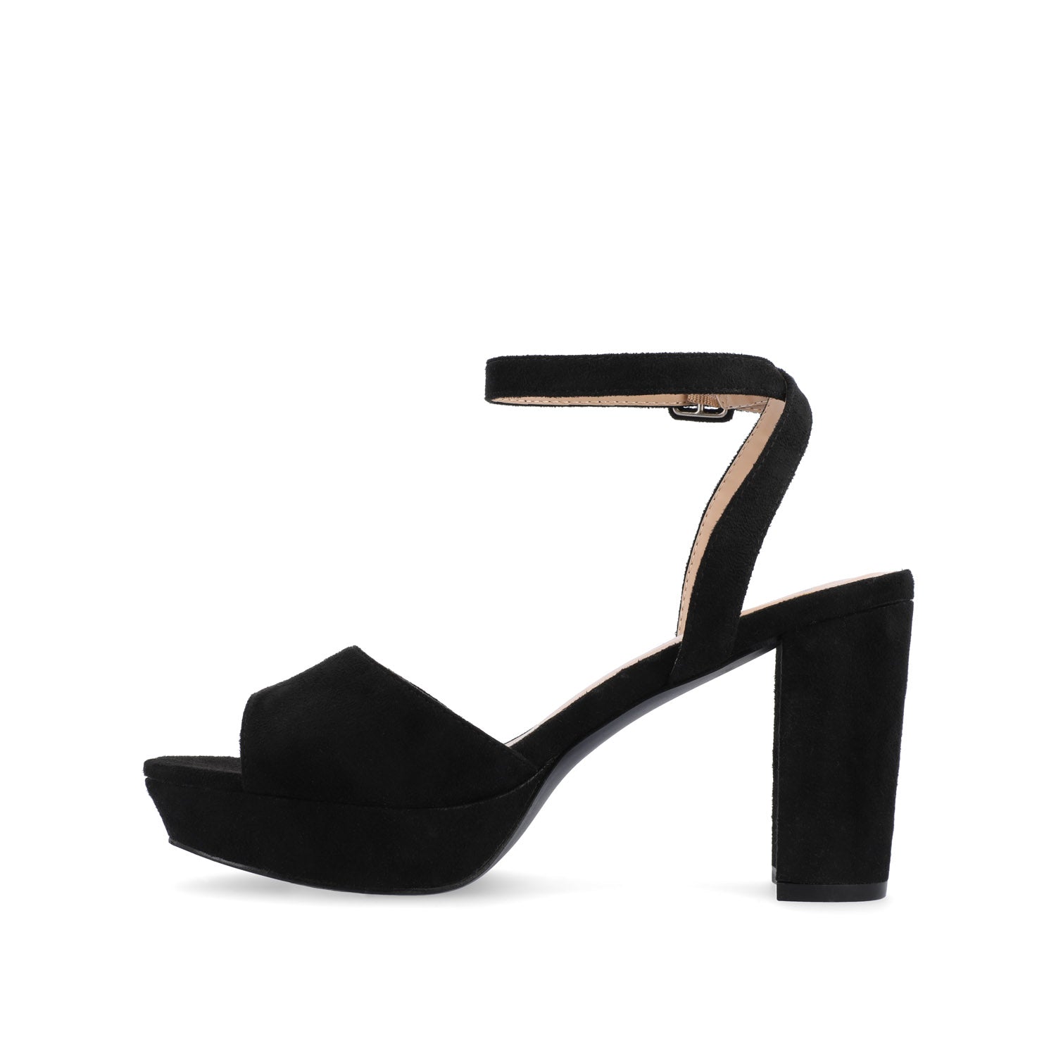 NAIRRI FAUX SUEDE STRAPPY HEELS IN WIDE - Black PU