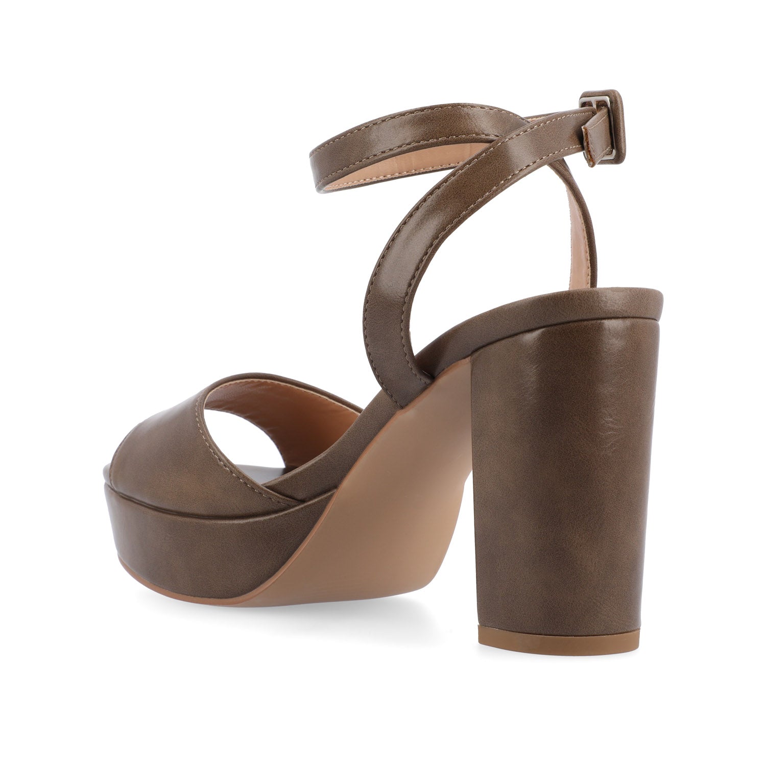 NAIRRI STRAPPY HEELS IN VEGAN LEATHER - Brown