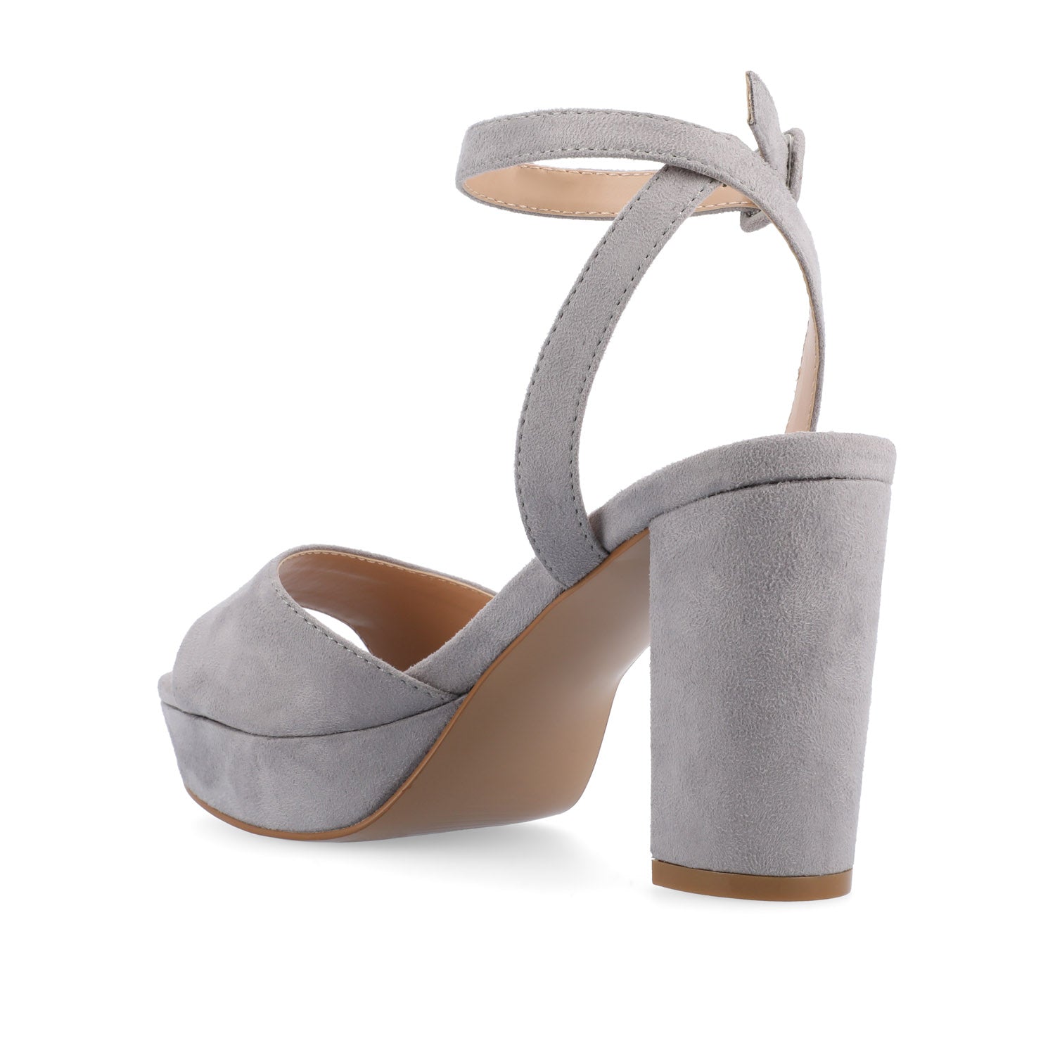 NAIRRI STRAPPY HEELS IN FAUX SUEDE - Grey