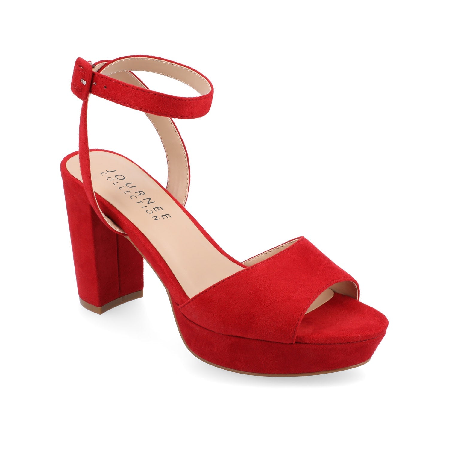 NAIRRI STRAPPY HEELS IN VEGAN LEATHER - Red