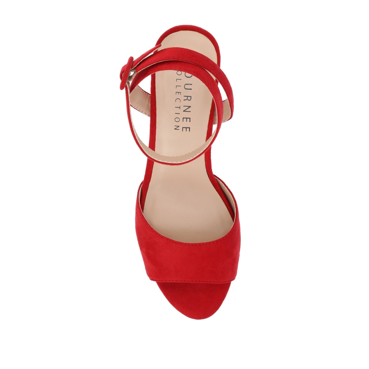 NAIRRI VEGAN LEATHER STRAPPY HEELS IN WIDE - Red