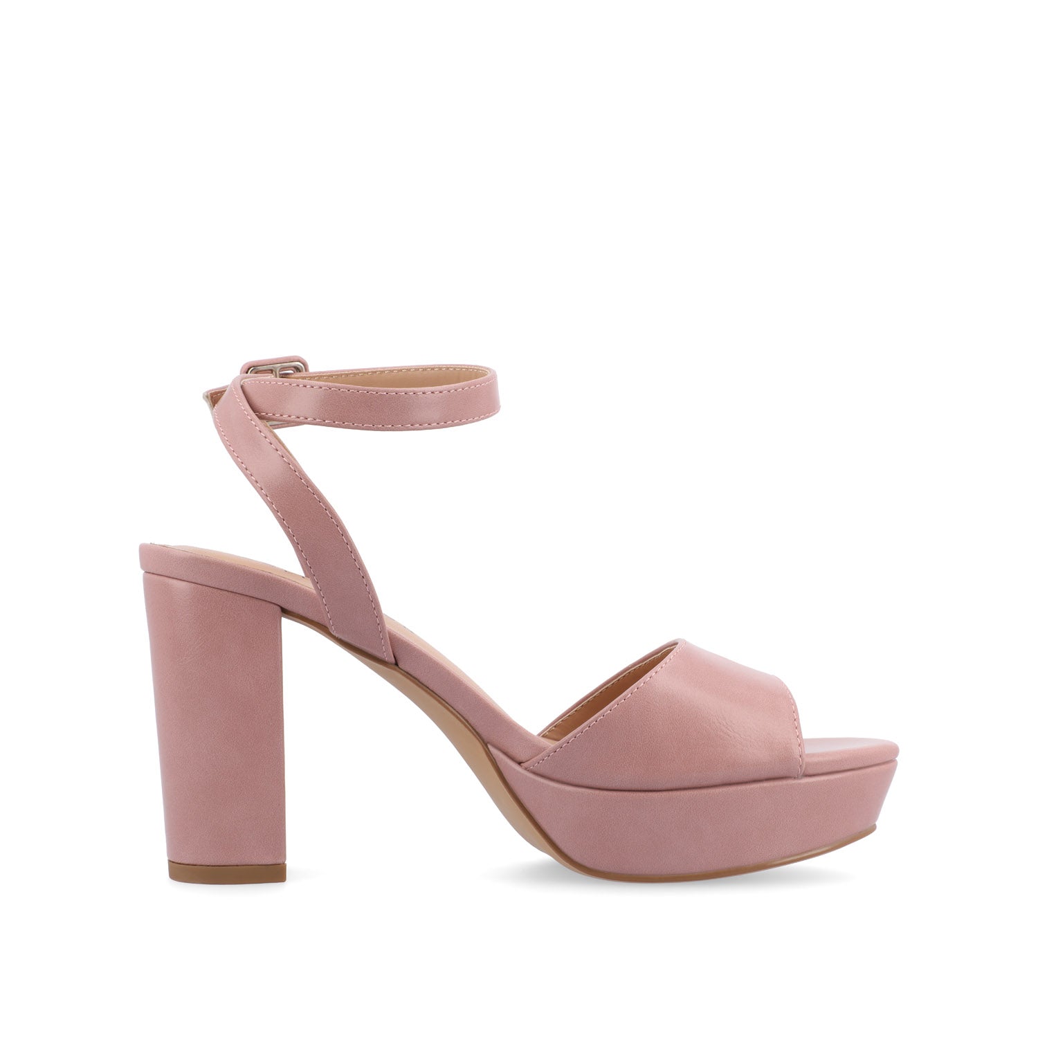 NAIRRI VEGAN LEATHER STRAPPY HEELS IN WIDE - Rose