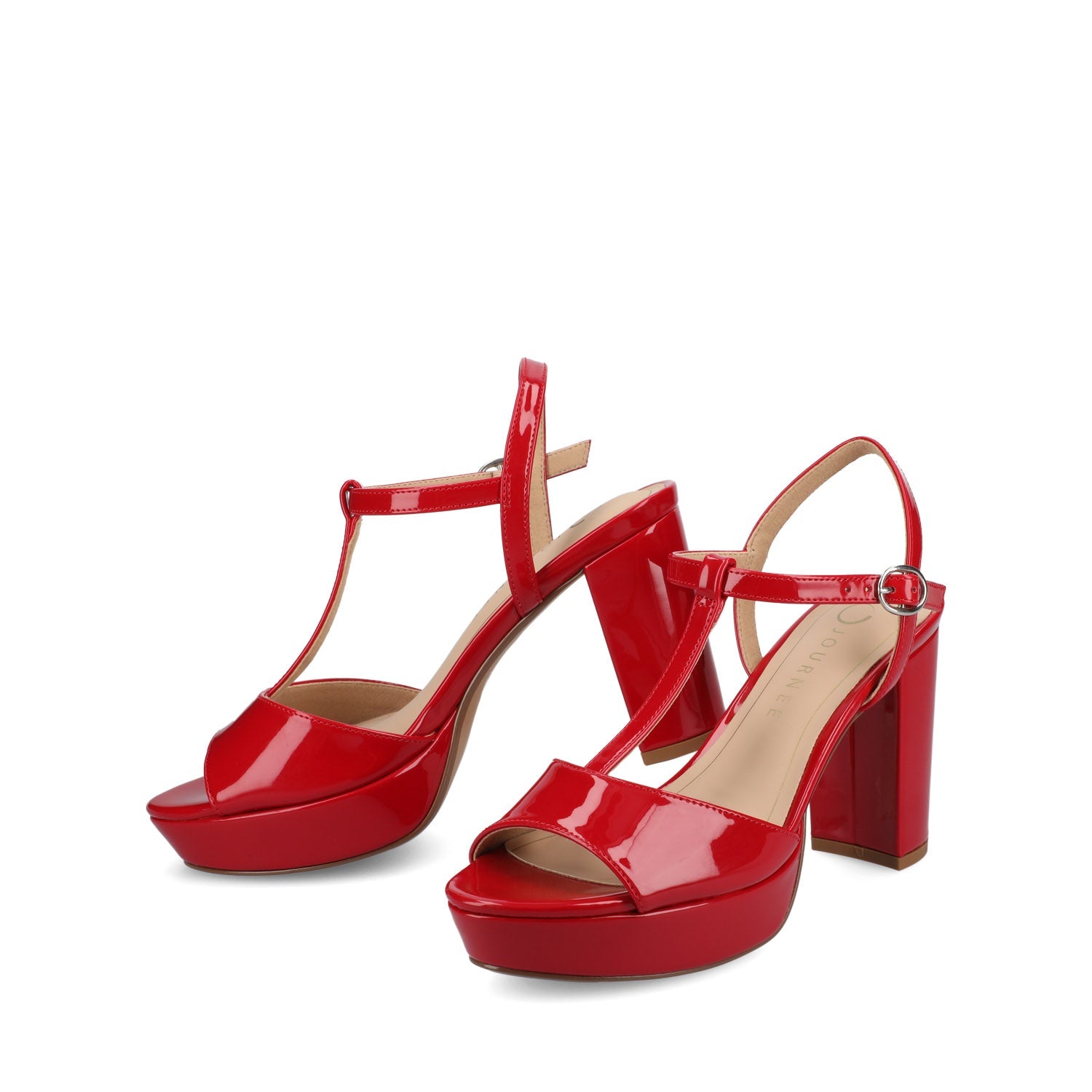NALIE PLATFORM DRESS SANDALS - Red Patent