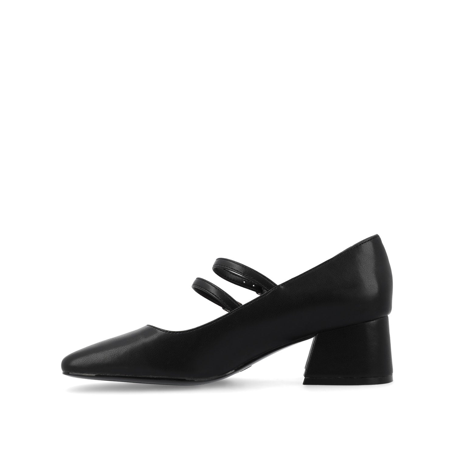 NALLY MARY JANE PUMP HEELS IN VEGAN LEATHER - Black