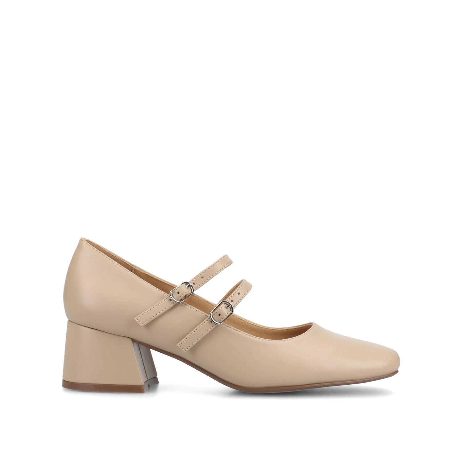NALLY MARY JANE PUMP HEELS IN VEGAN LEATHER - Nude